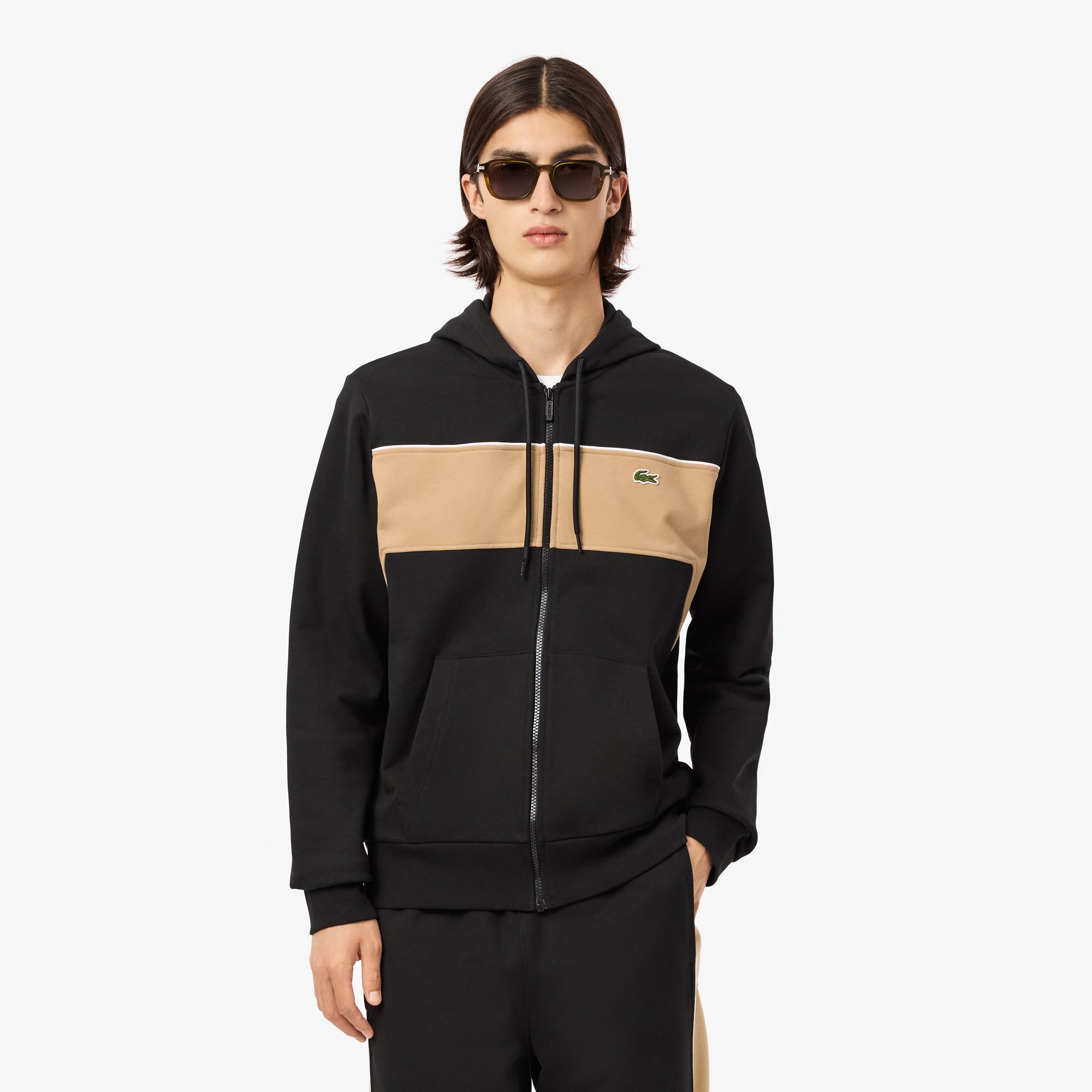 Áo Hoodie Lacoste Nam Colourblock Có Khóa Kéo