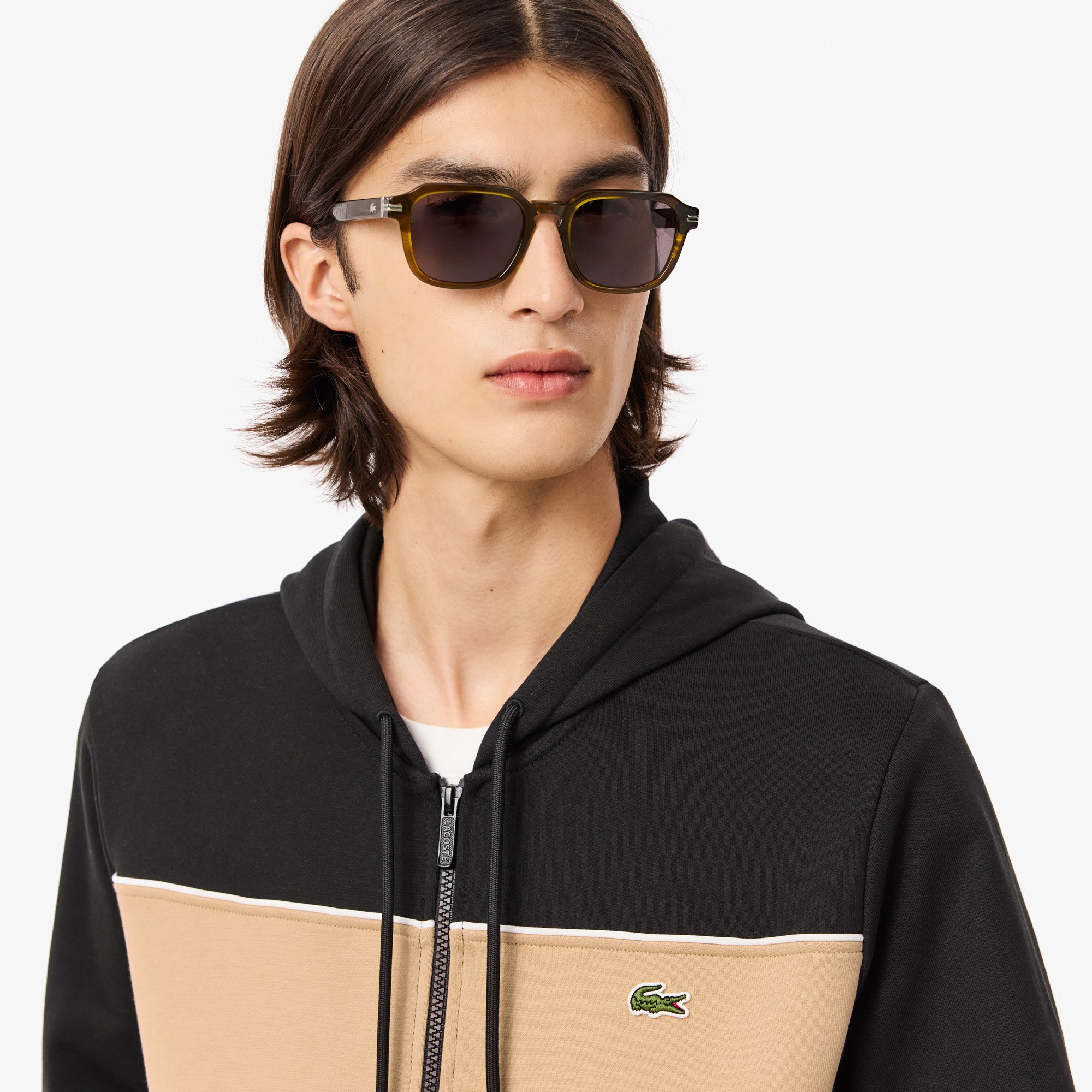 Áo Hoodie Lacoste Nam Colourblock Có Khóa Kéo