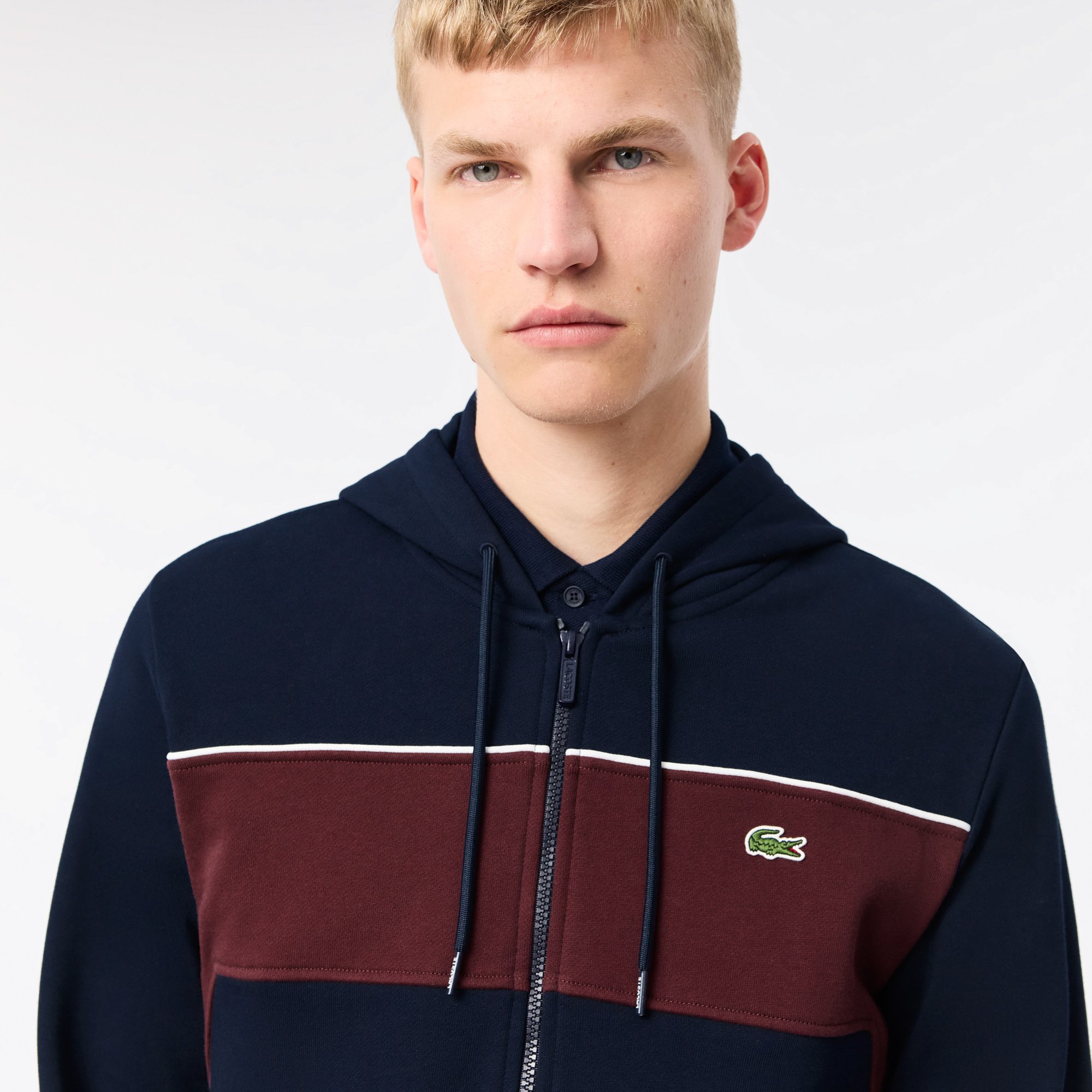 Áo Hoodie Lacoste Nam Colourblock Có Khóa Kéo