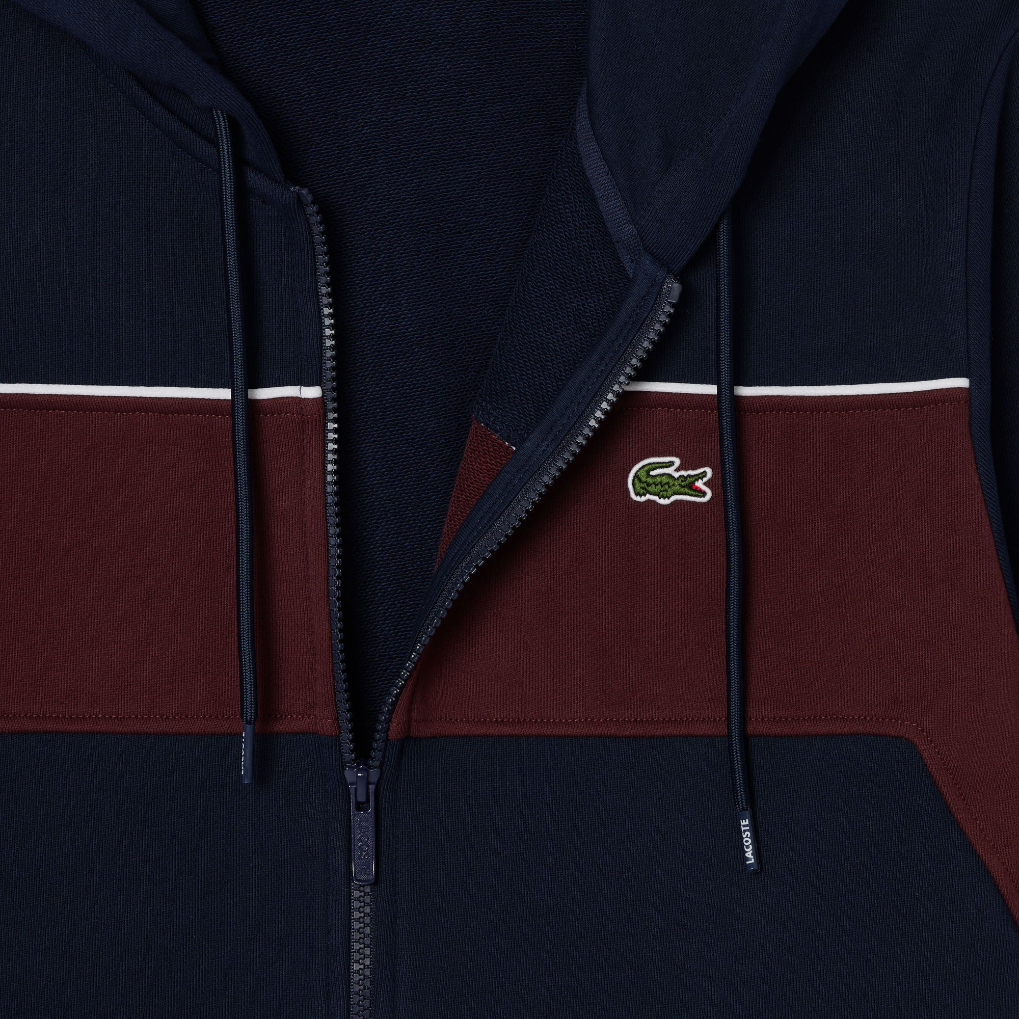 Áo Hoodie Lacoste Nam Colourblock Có Khóa Kéo