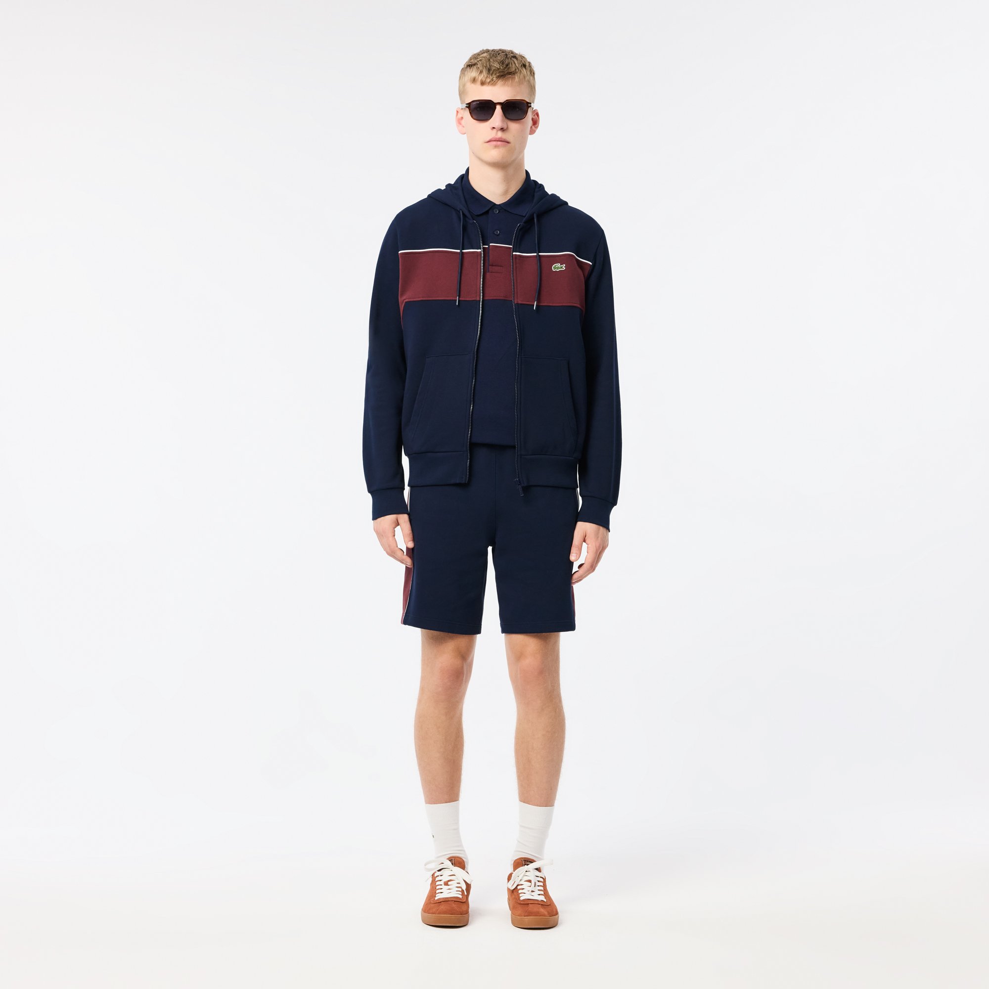 Áo Hoodie Lacoste Nam Colourblock Có Khóa Kéo