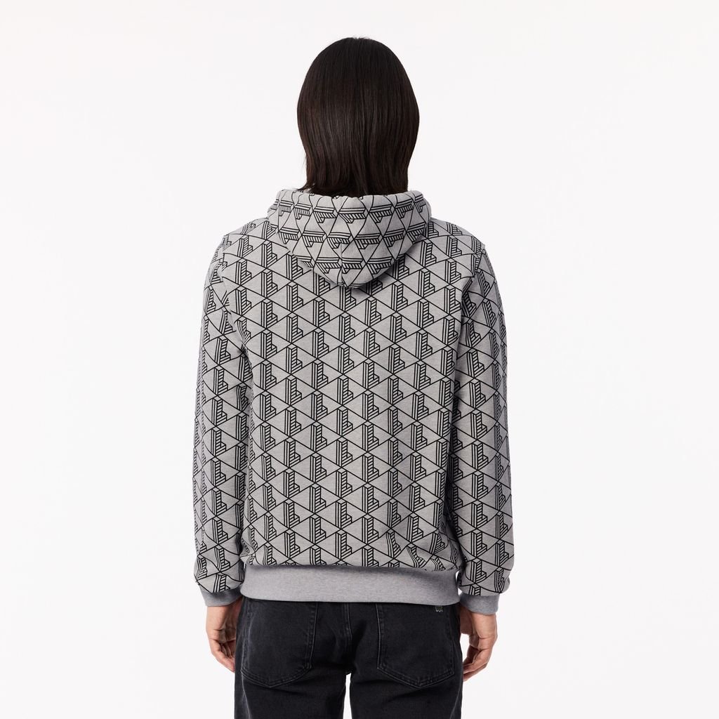 Áo Hoodie Lacoste Nam Họa Tiết Monogram Chất Liệu Fleece