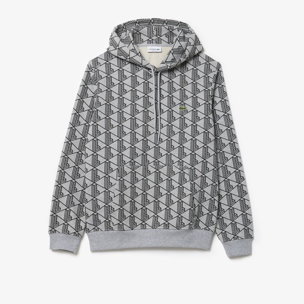 Áo Hoodie Lacoste Nam Họa Tiết Monogram Chất Liệu Fleece