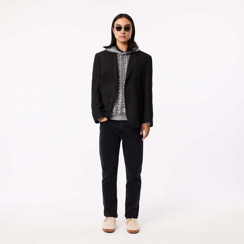 Áo Hoodie Lacoste Nam Họa Tiết Monogram Chất Liệu Fleece