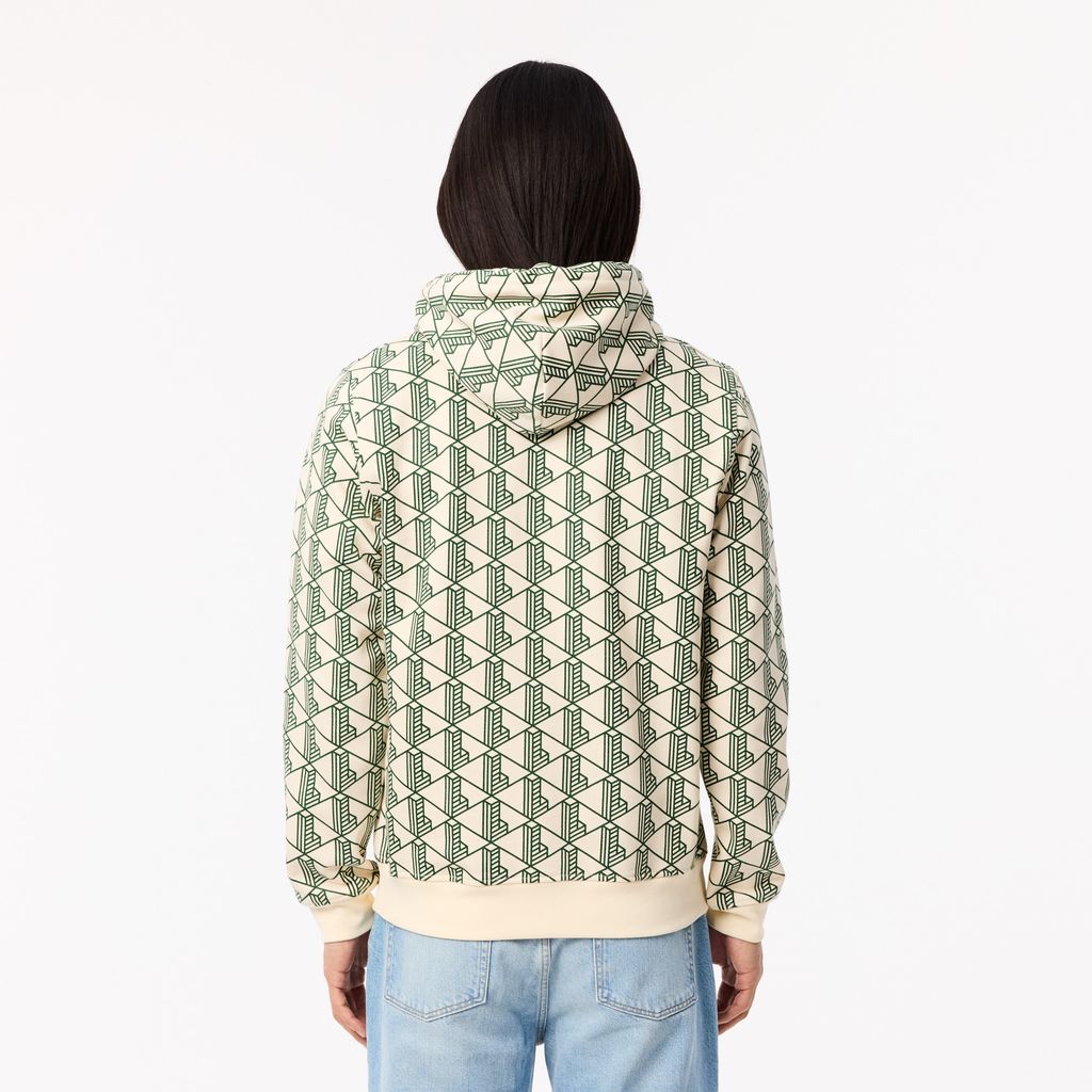 Áo Hoodie Lacoste Nam Họa Tiết Monogram Chất Liệu Fleece