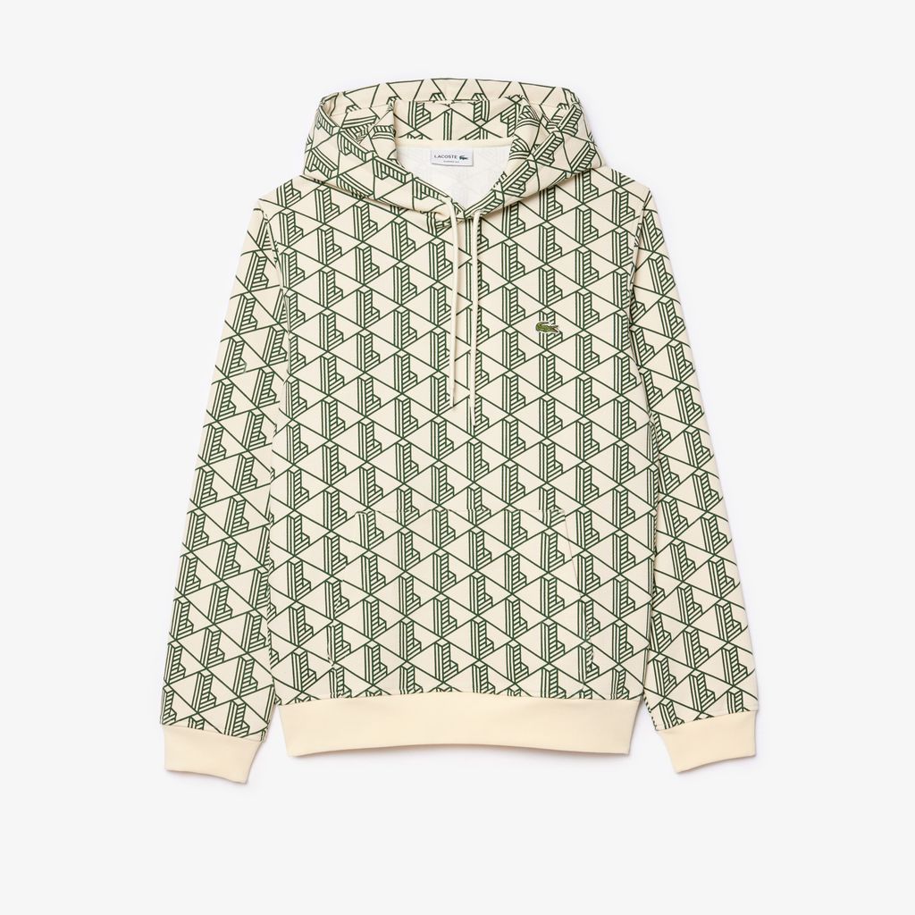 Áo Hoodie Lacoste Nam Họa Tiết Monogram Chất Liệu Fleece