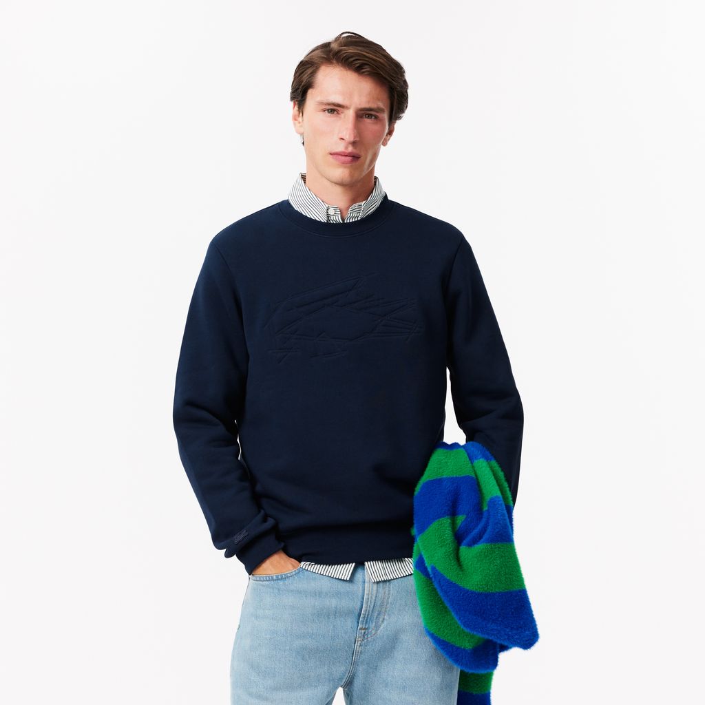 Áo Nỉ Lacoste Nam Cá Sấu Thêu Chất Liệu Fleece