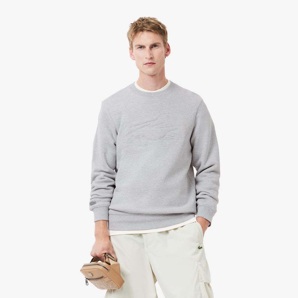 Áo Nỉ Lacoste Nam Cá Sấu Thêu Chất Liệu Fleece