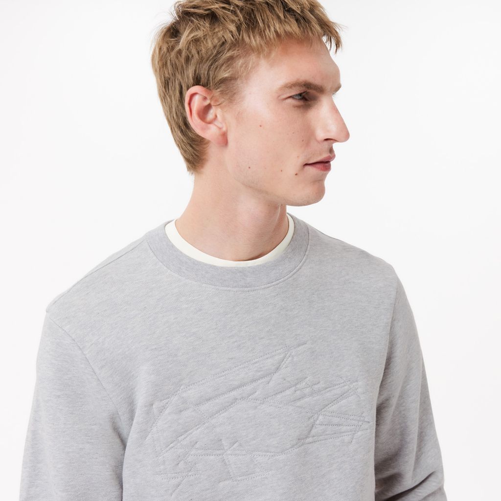 Áo Nỉ Lacoste Nam Cá Sấu Thêu Chất Liệu Fleece