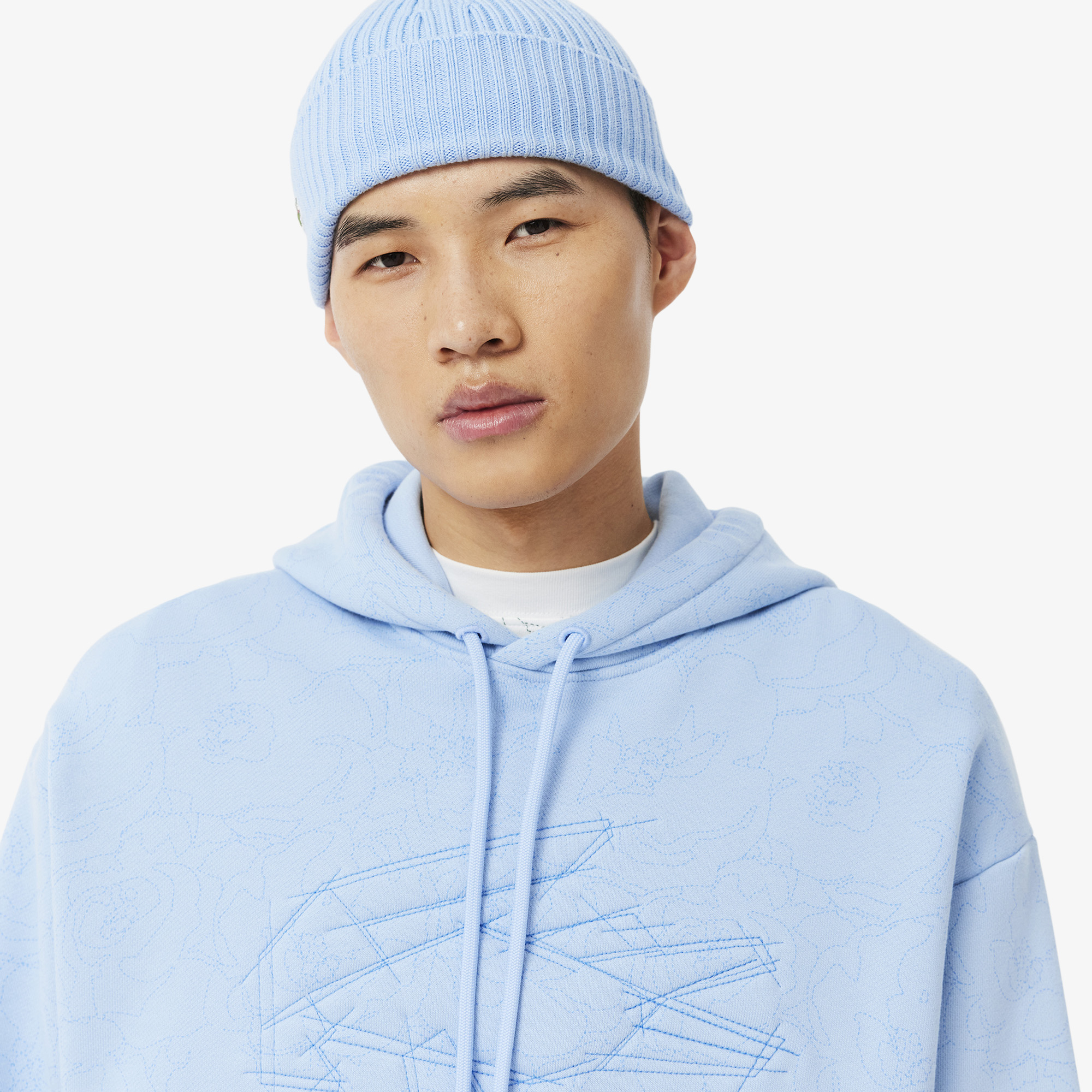 Áo Nỉ Lacoste Nam Dáng Rộng In Họa Tiết
