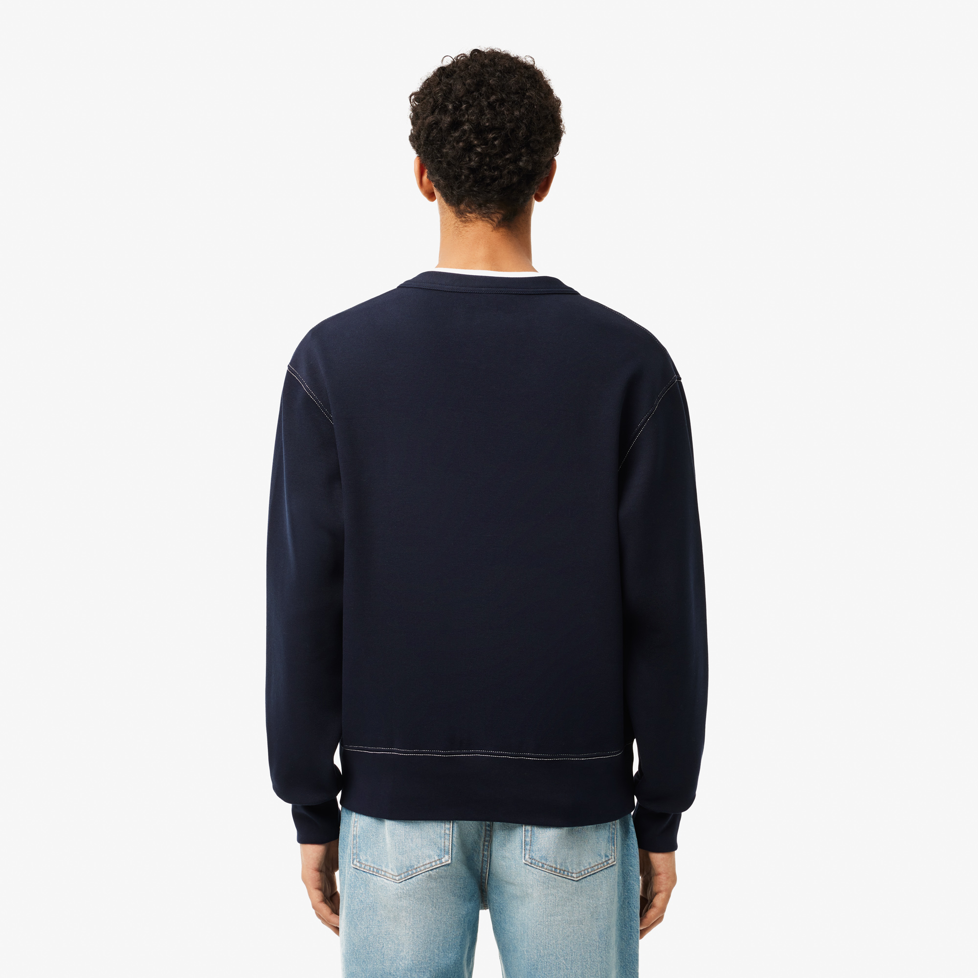 Áo Nỉ Lacoste Nam Piqué Dáng Rộng Topstitch
