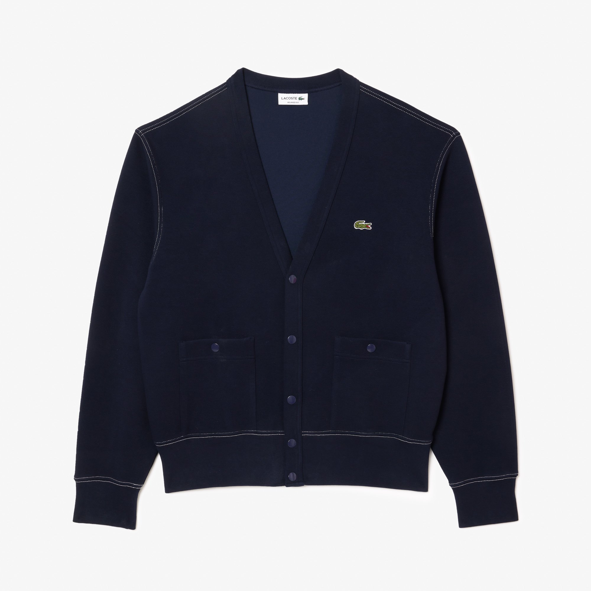 Áo Nỉ Lacoste Nam Piqué Dáng Rộng Topstitch