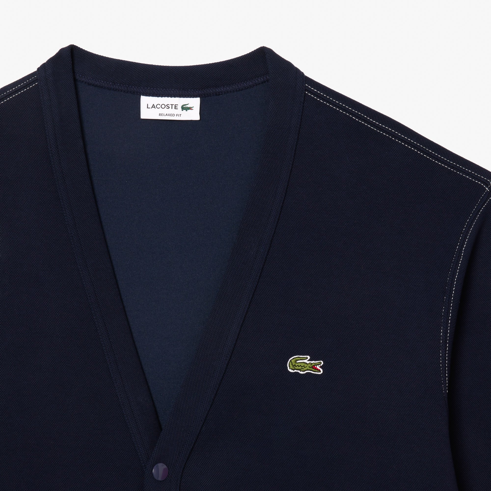 Áo Nỉ Lacoste Nam Piqué Dáng Rộng Topstitch