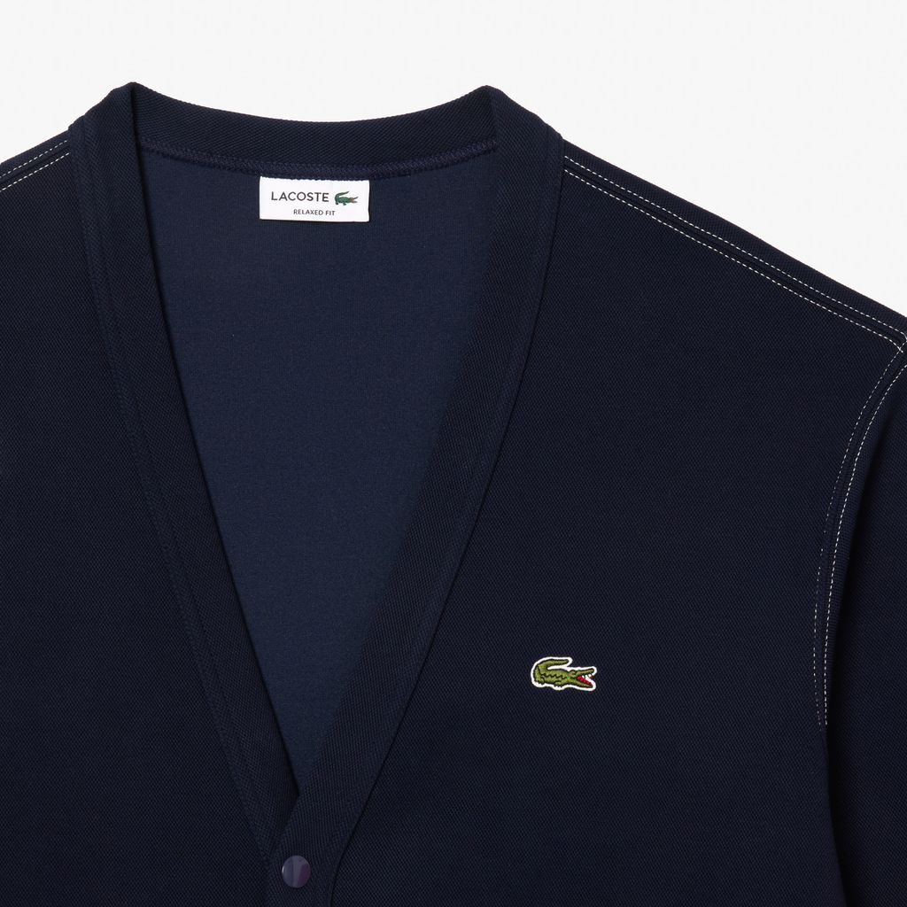 Áo Nỉ Lacoste Nam Piqué Dáng Rộng Topstitch