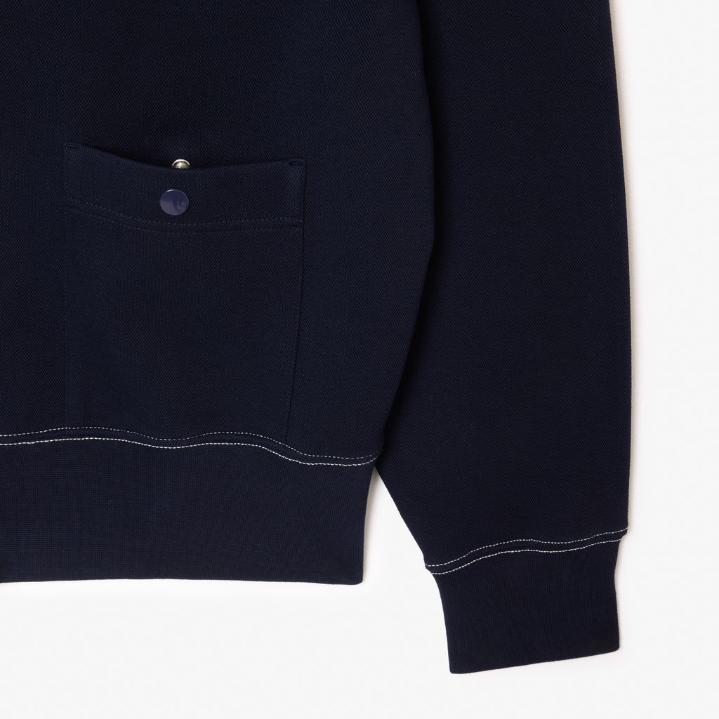 Áo Nỉ Lacoste Nam Piqué Dáng Rộng Topstitch
