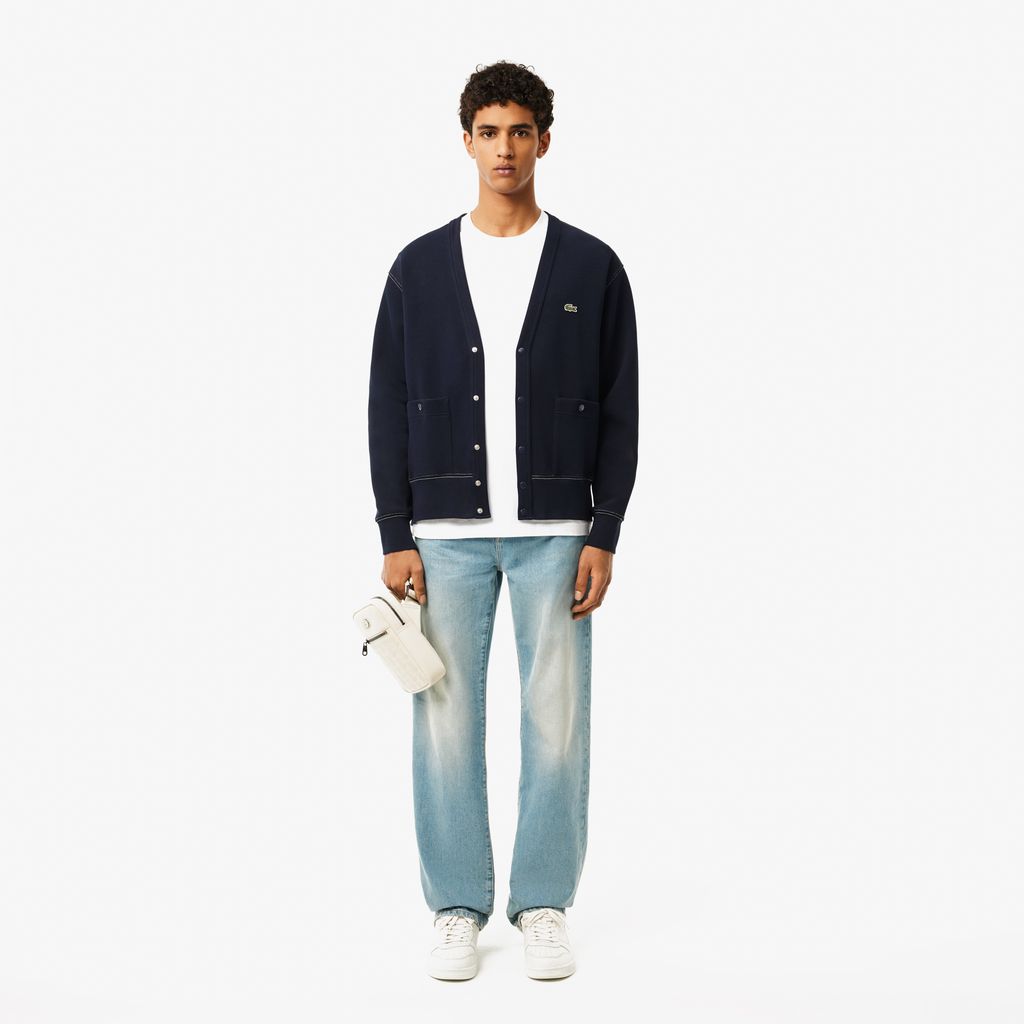 Áo Nỉ Lacoste Nam Piqué Dáng Rộng Topstitch