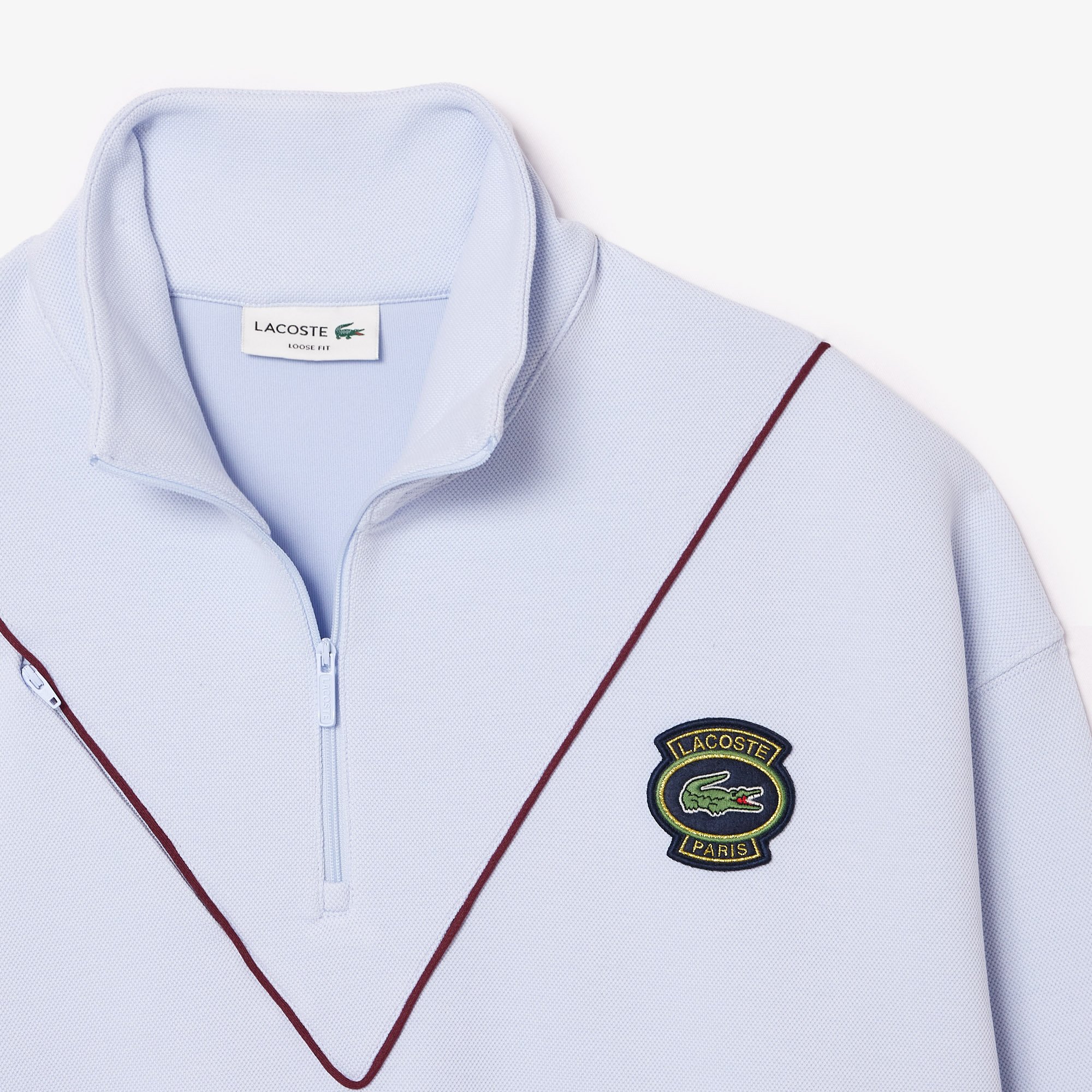 Áo Nỉ Lacoste Nam Piqué Dáng Suông Có Khóa Kéo Ở Cổ