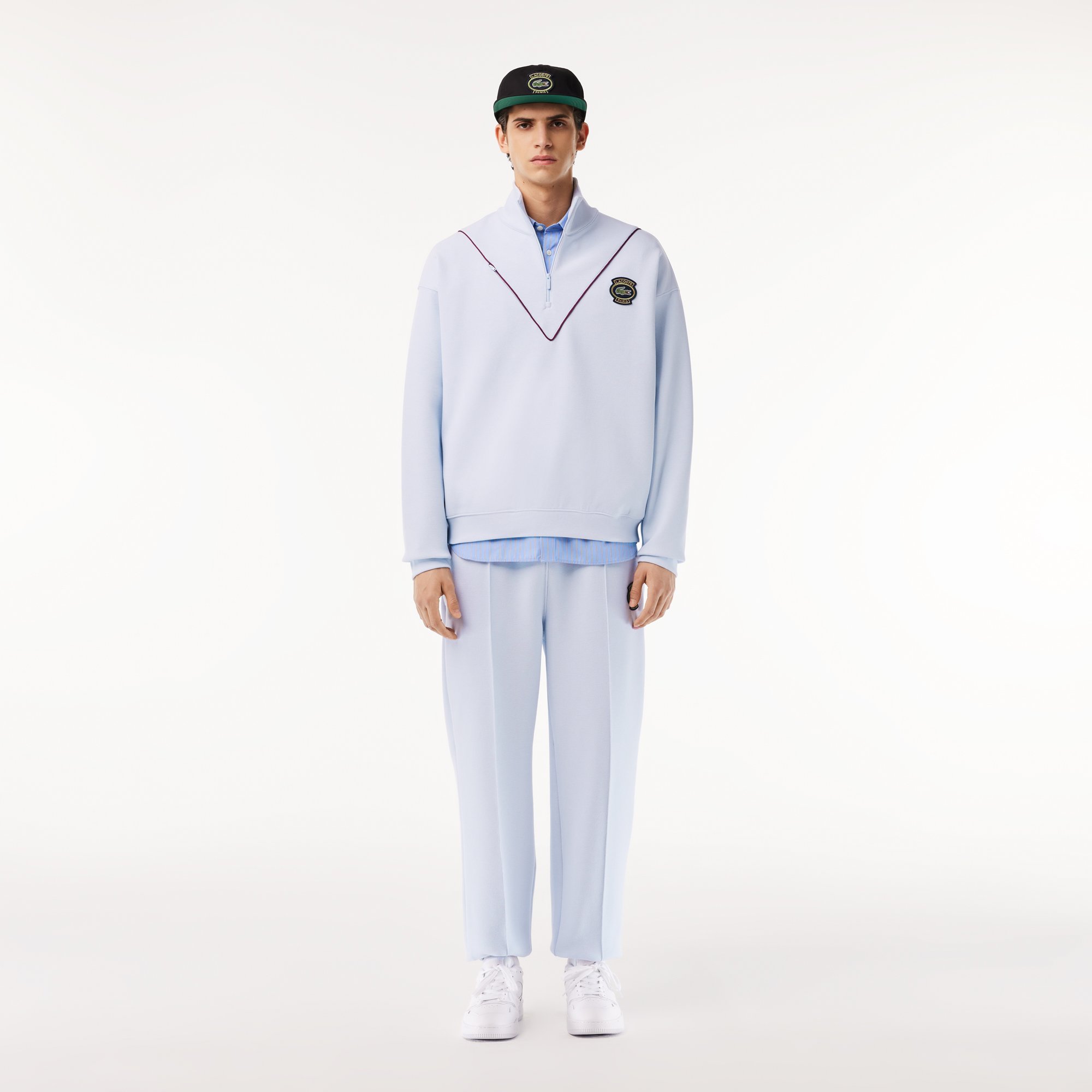 Áo Nỉ Lacoste Nam Piqué Dáng Suông Có Khóa Kéo Ở Cổ