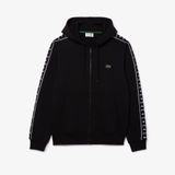 Áo Nỉ Lacoste Name Có Khóa Kéo Sọc Logo