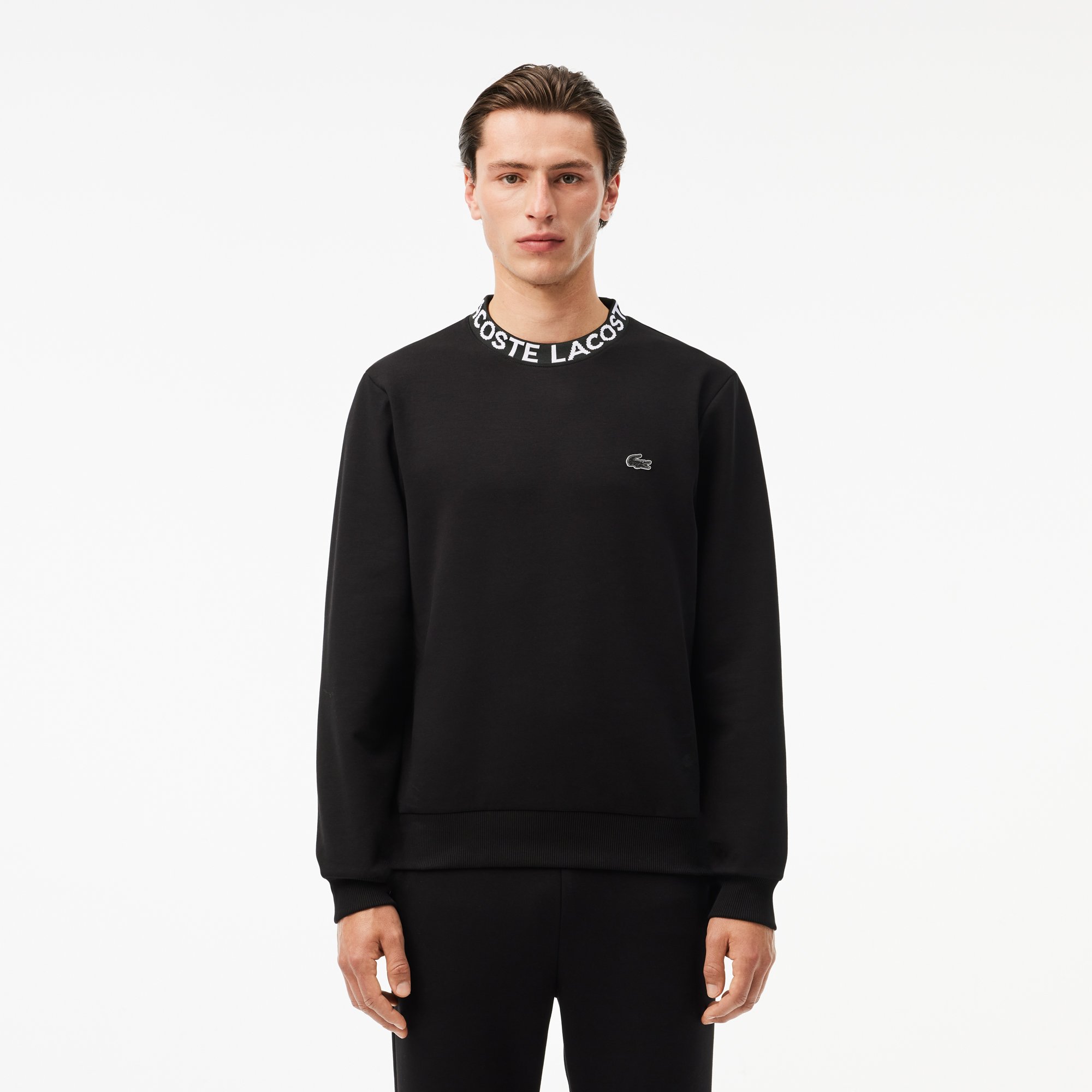 Áo Nỉ Lacoste Nam Cổ Tròn Họa Tiết Jacquard