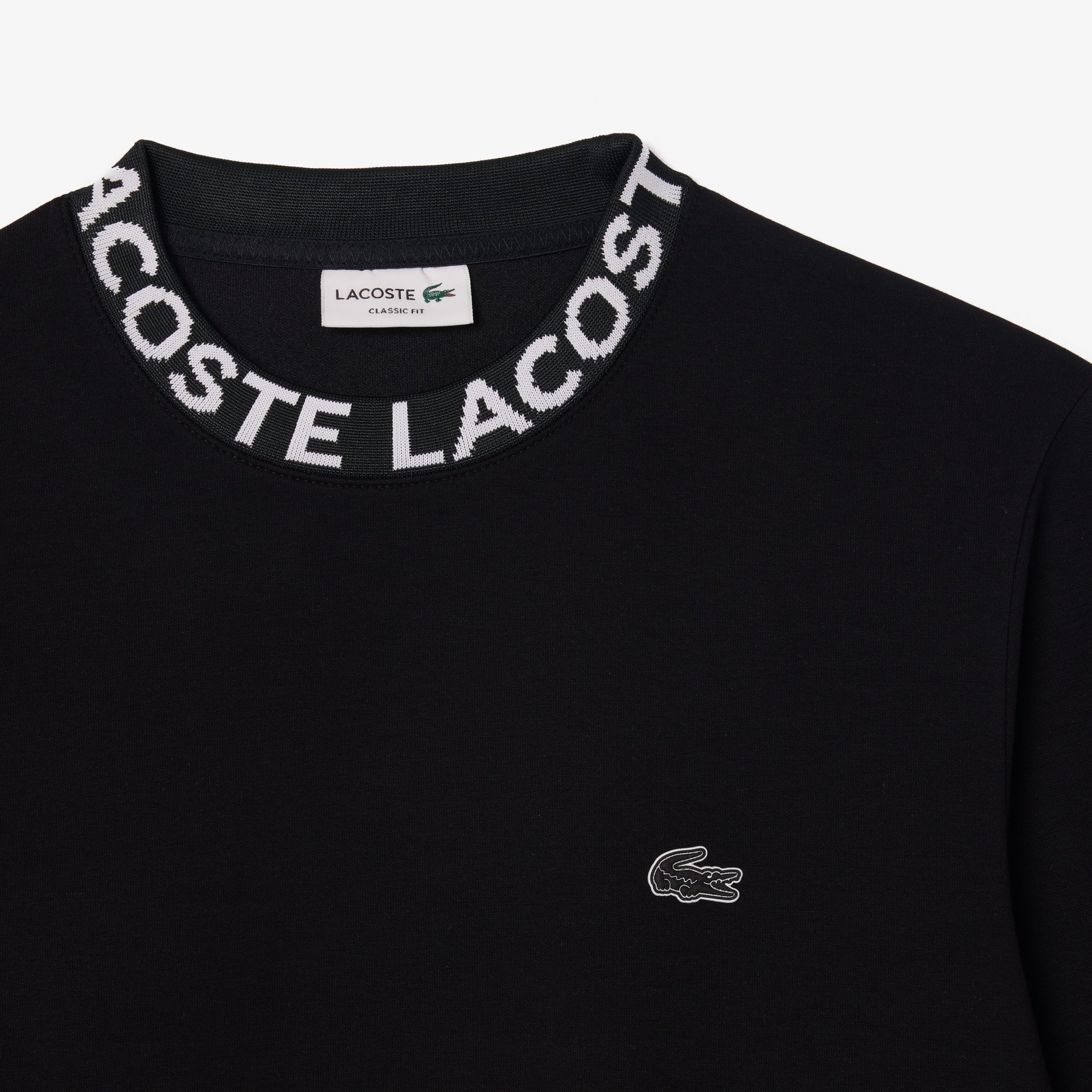 Áo Nỉ Lacoste Nam Cổ Tròn Họa Tiết Jacquard