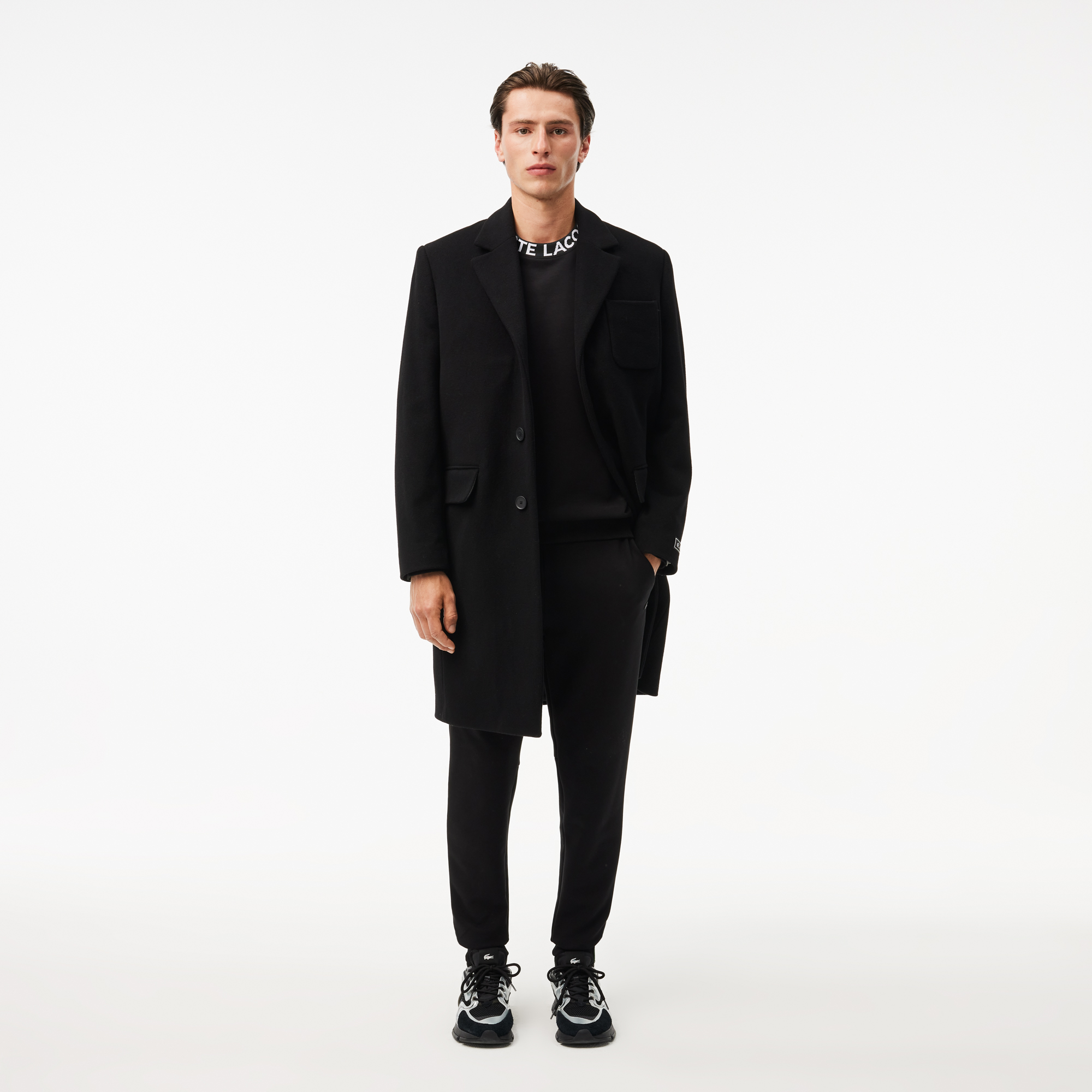 Áo Nỉ Lacoste Nam Cổ Tròn Họa Tiết Jacquard