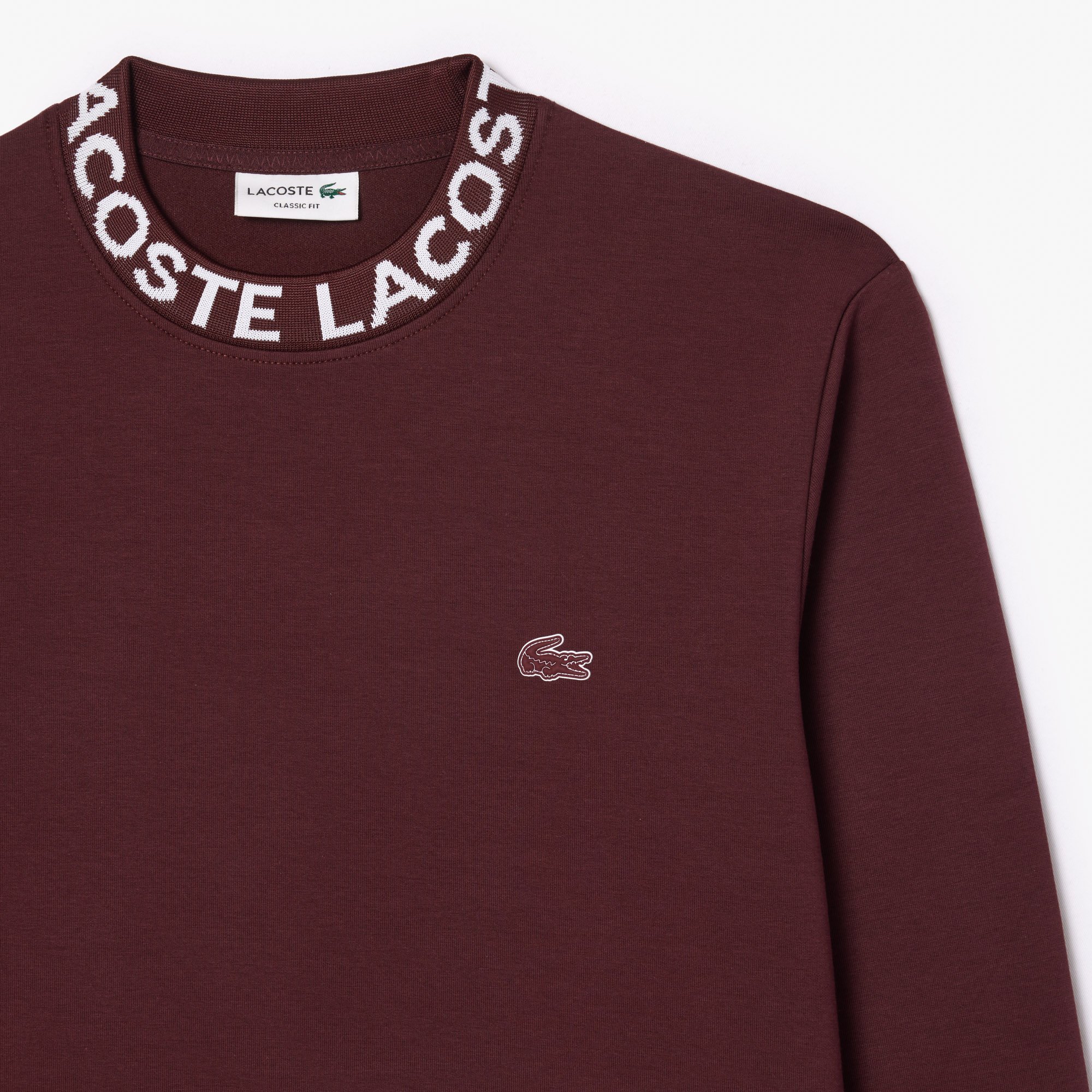 Áo Nỉ Lacoste Nam Cổ Tròn Họa Tiết Jacquard