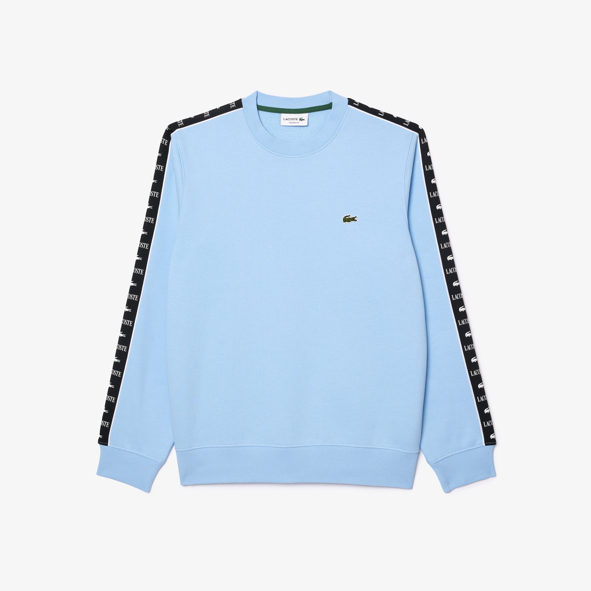 Áo Nỉ Lacoste Nam Jogger Sọc Cổ Tròn Có Logo