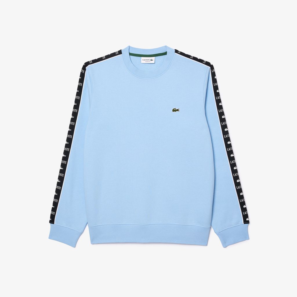 Áo Nỉ Lacoste Nam Jogger Sọc Cổ Tròn Có Logo