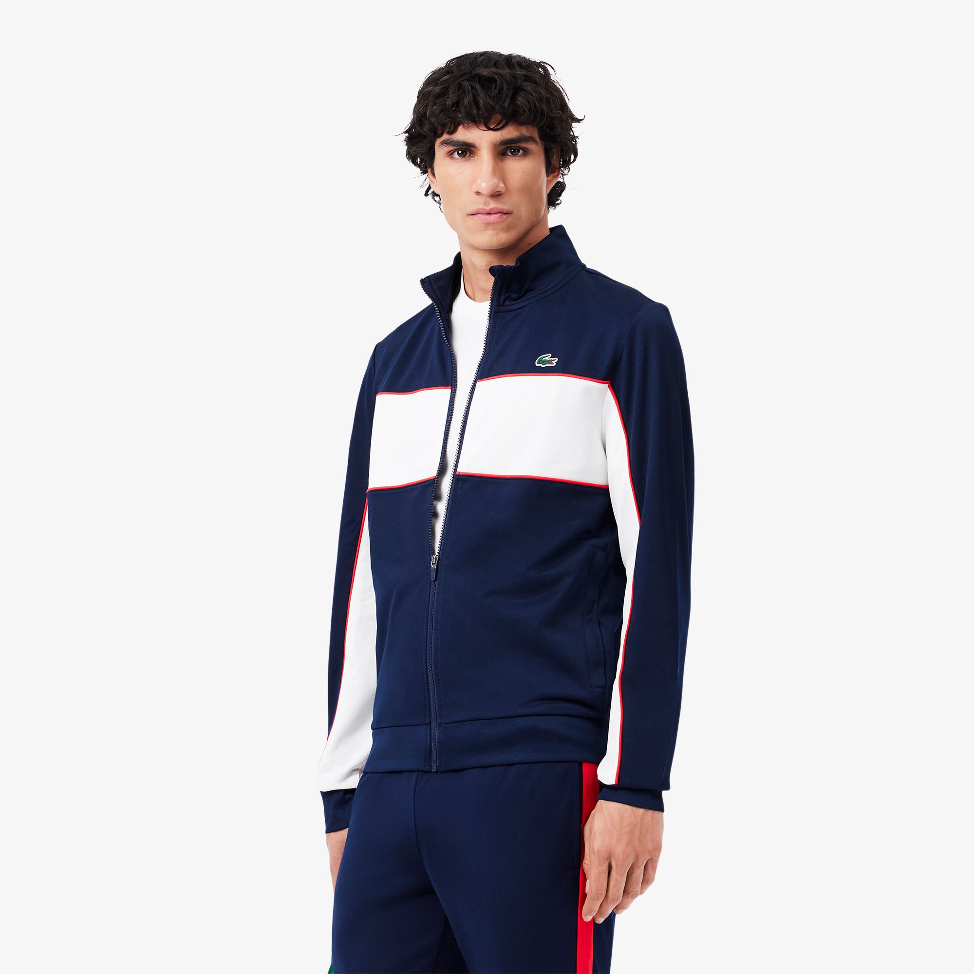 Áo Nỉ Thể Thao Lacoste Nam Có Khóa Kéo Hình In Thương Hiệu