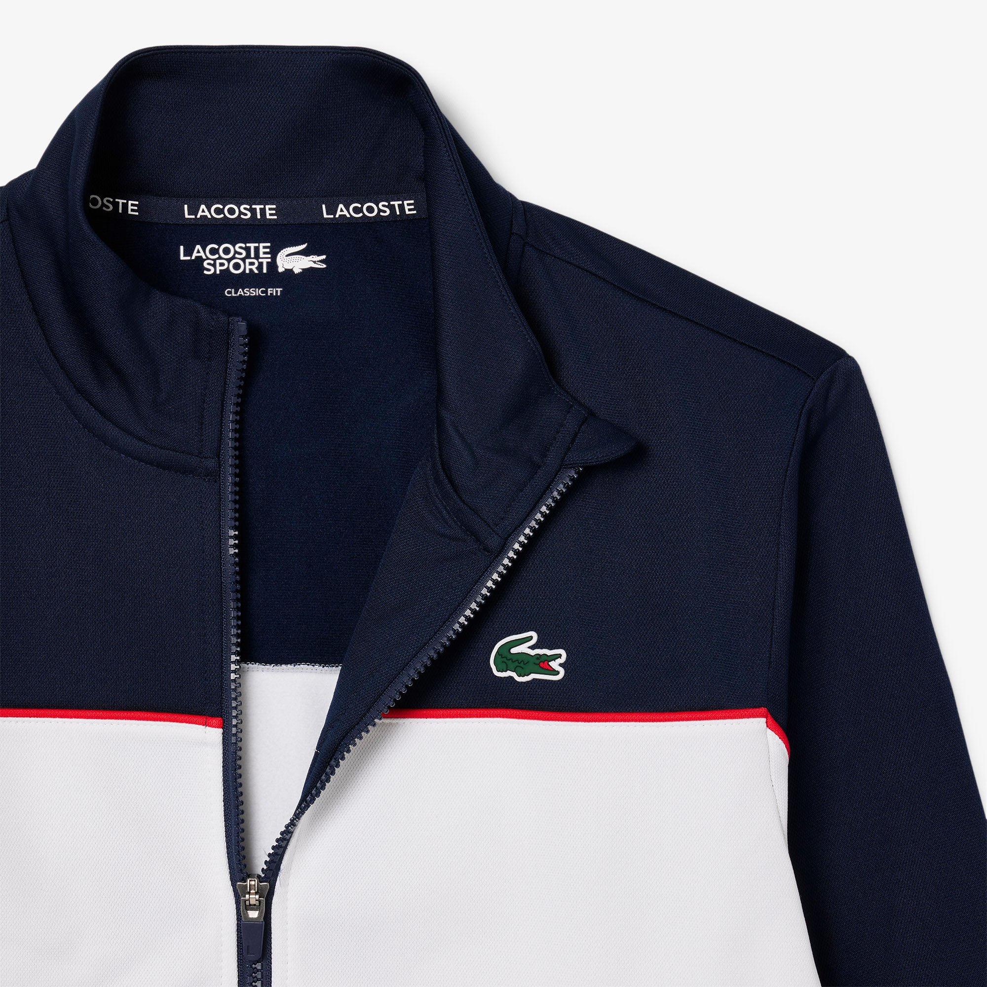 Áo Nỉ Thể Thao Lacoste Nam Có Khóa Kéo Hình In Thương Hiệu