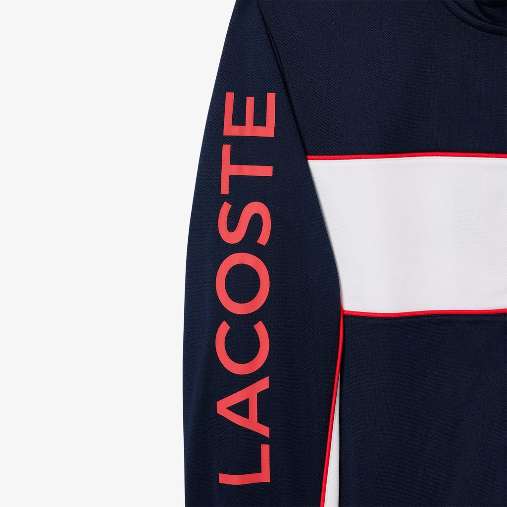 Áo Nỉ Thể Thao Lacoste Nam Có Khóa Kéo Hình In Thương Hiệu