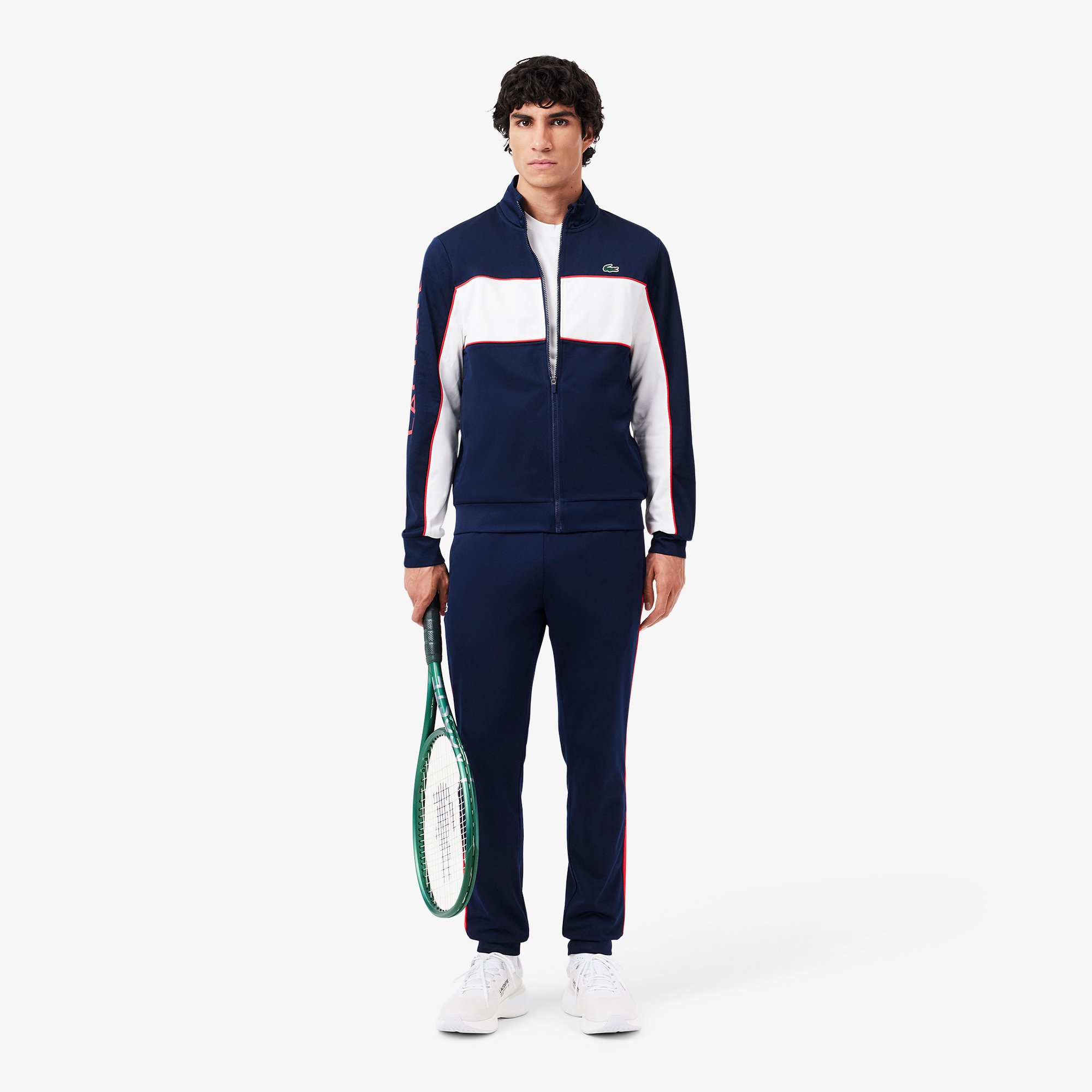 Áo Nỉ Thể Thao Lacoste Nam Có Khóa Kéo Hình In Thương Hiệu