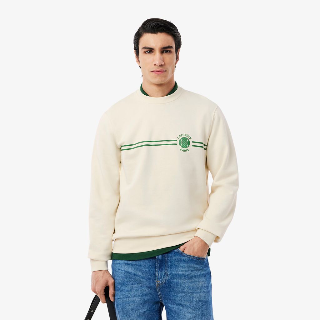 Áo Nỉ Tennis Lacoste Nam In Họa Tiết