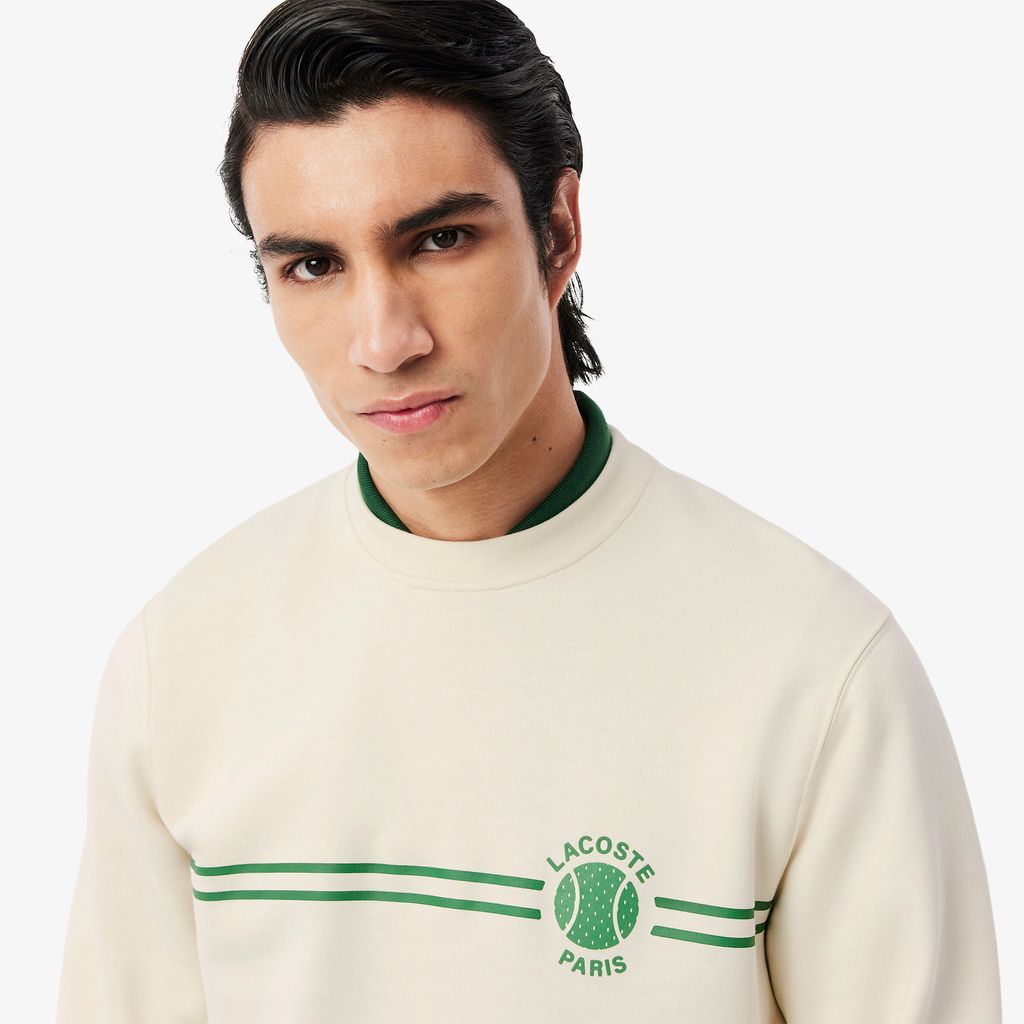Áo Nỉ Tennis Lacoste Nam In Họa Tiết