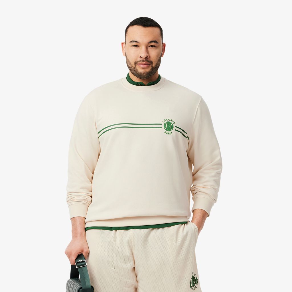 Áo Nỉ Tennis Lacoste Nam In Họa Tiết