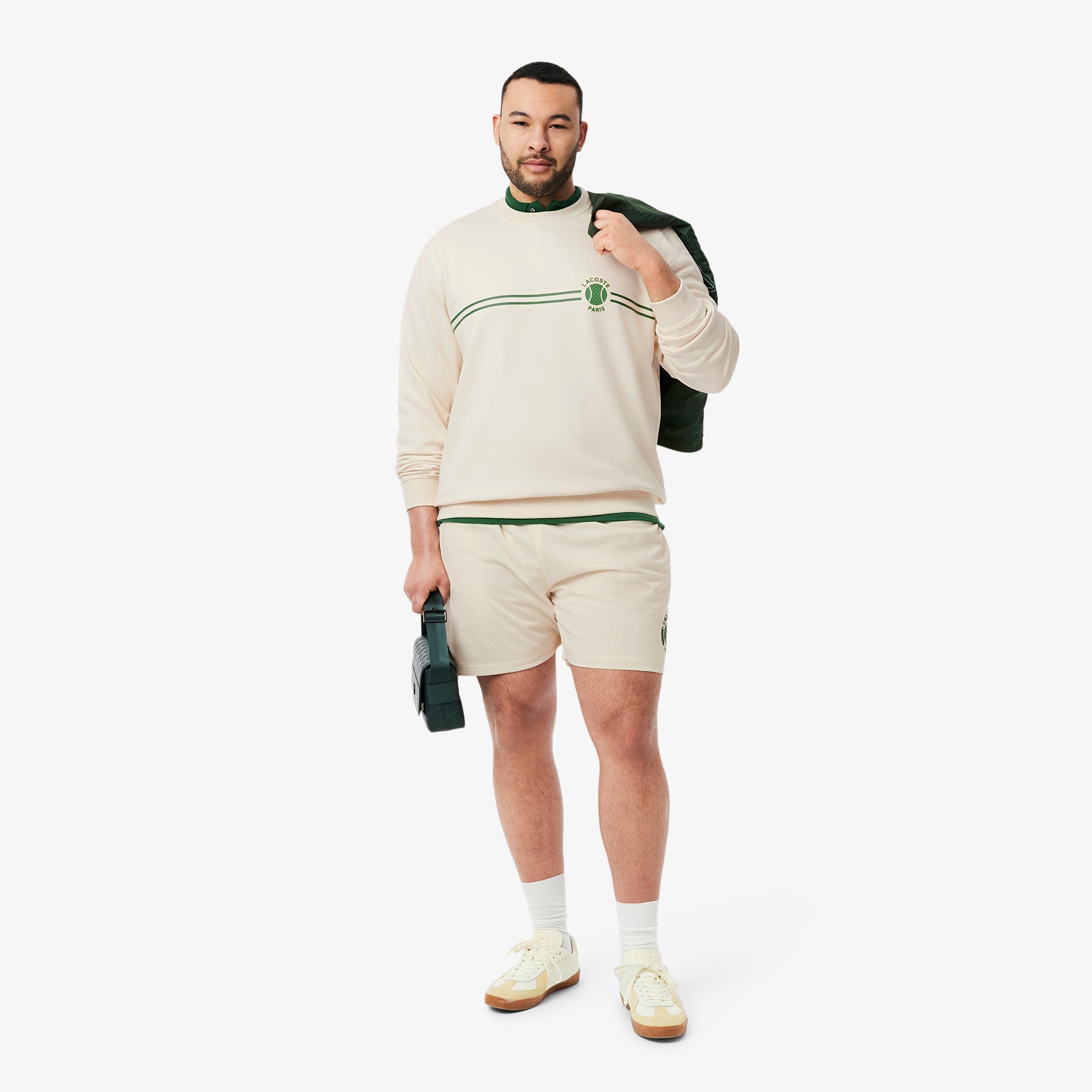 Áo Nỉ Tennis Lacoste Nam In Họa Tiết