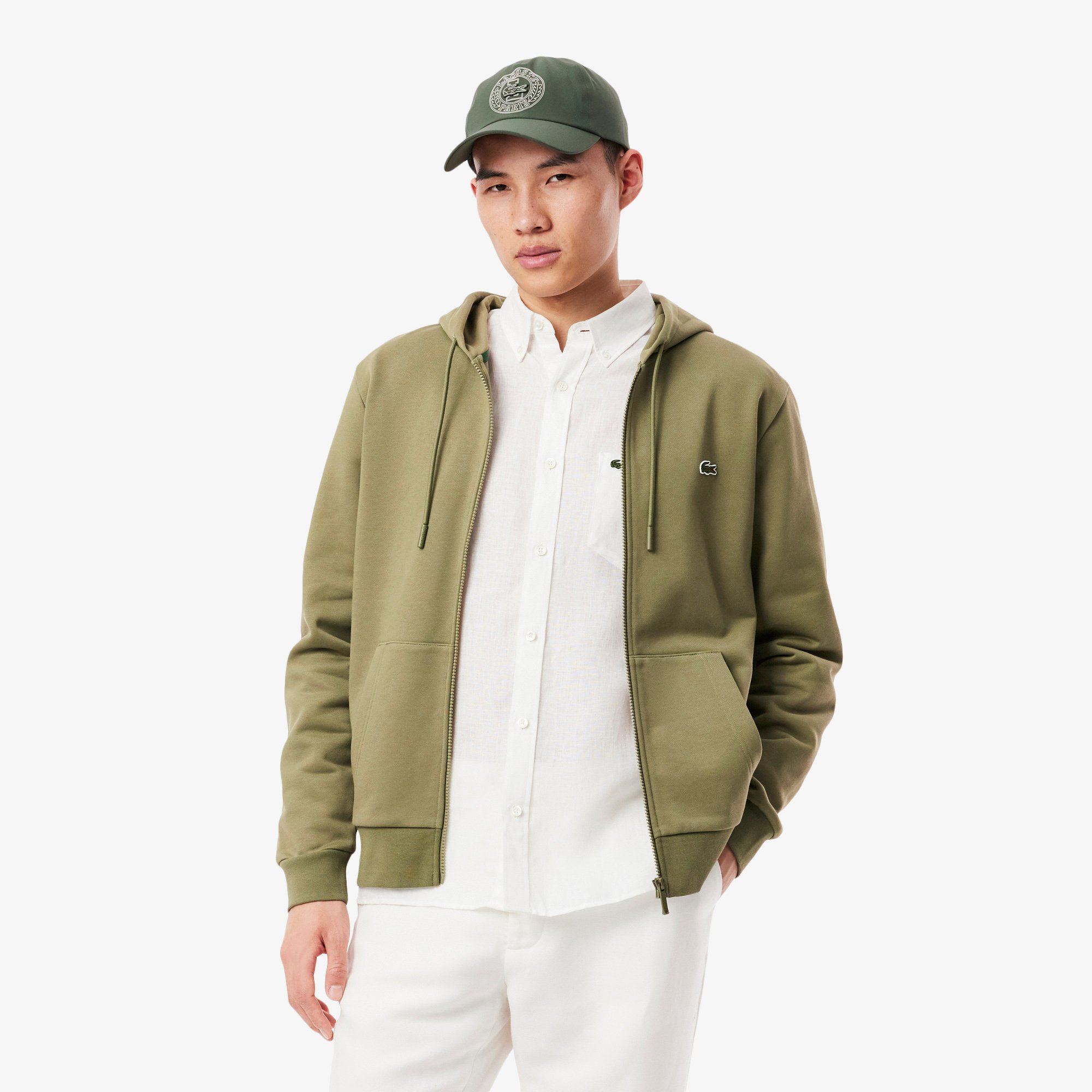 Áo Nỉ Lacoste Nam Dáng Cổ Điển Có Khoá Kéo