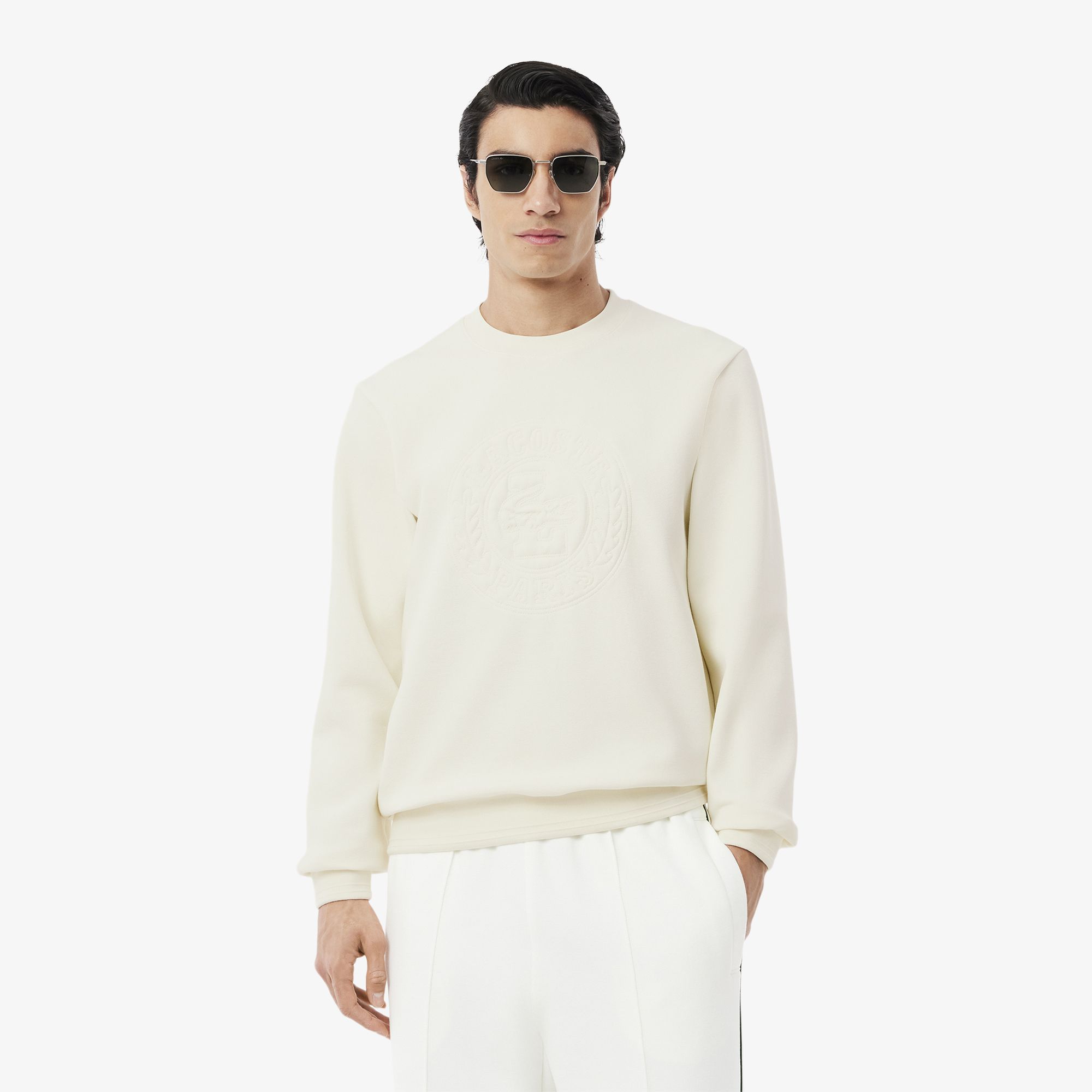 Áo Nỉ Lacoste Nam Chất Liệu Piqué Logo Dập Nổi