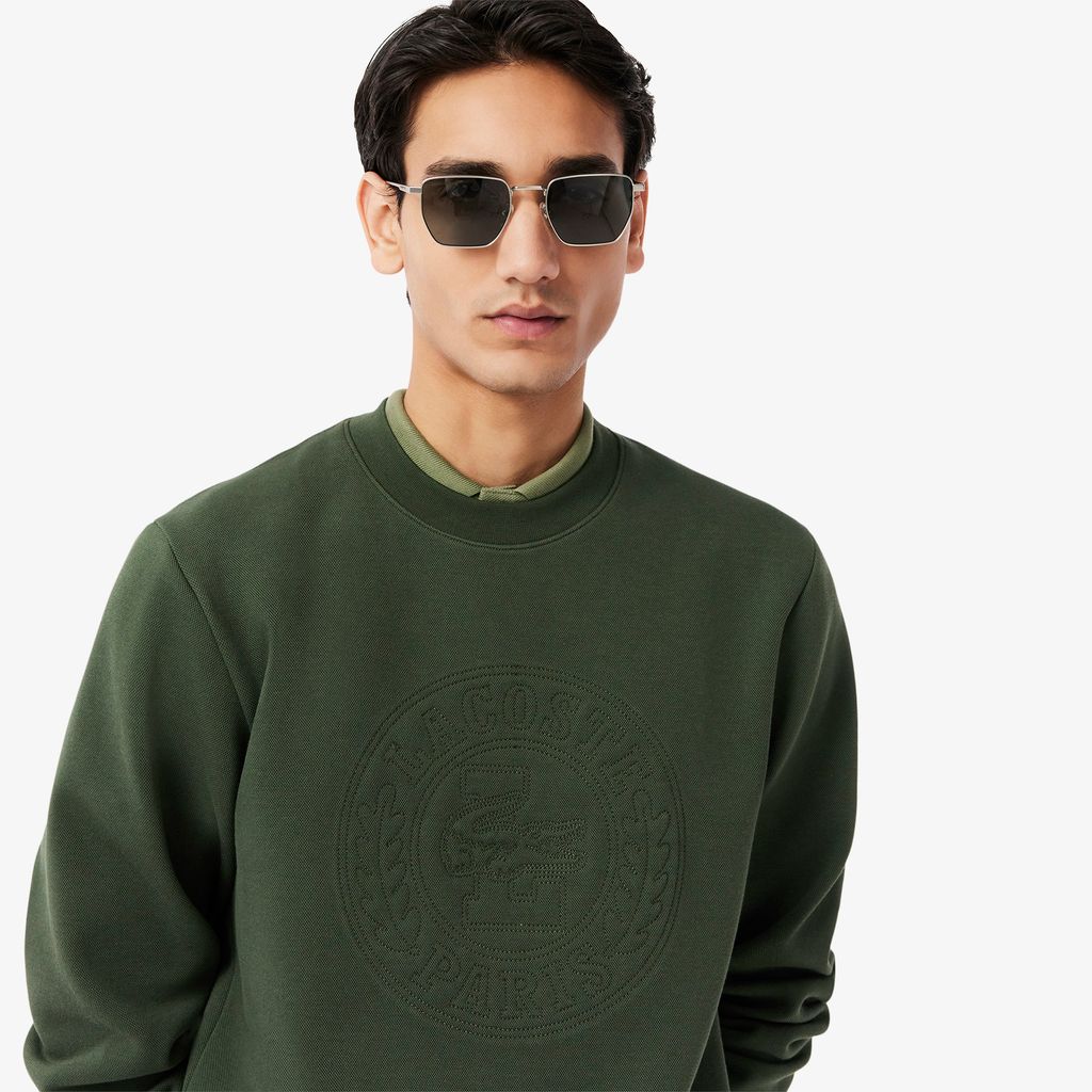 Áo Nỉ Lacoste Nam Chất Liệu Piqué Logo Dập Nổi