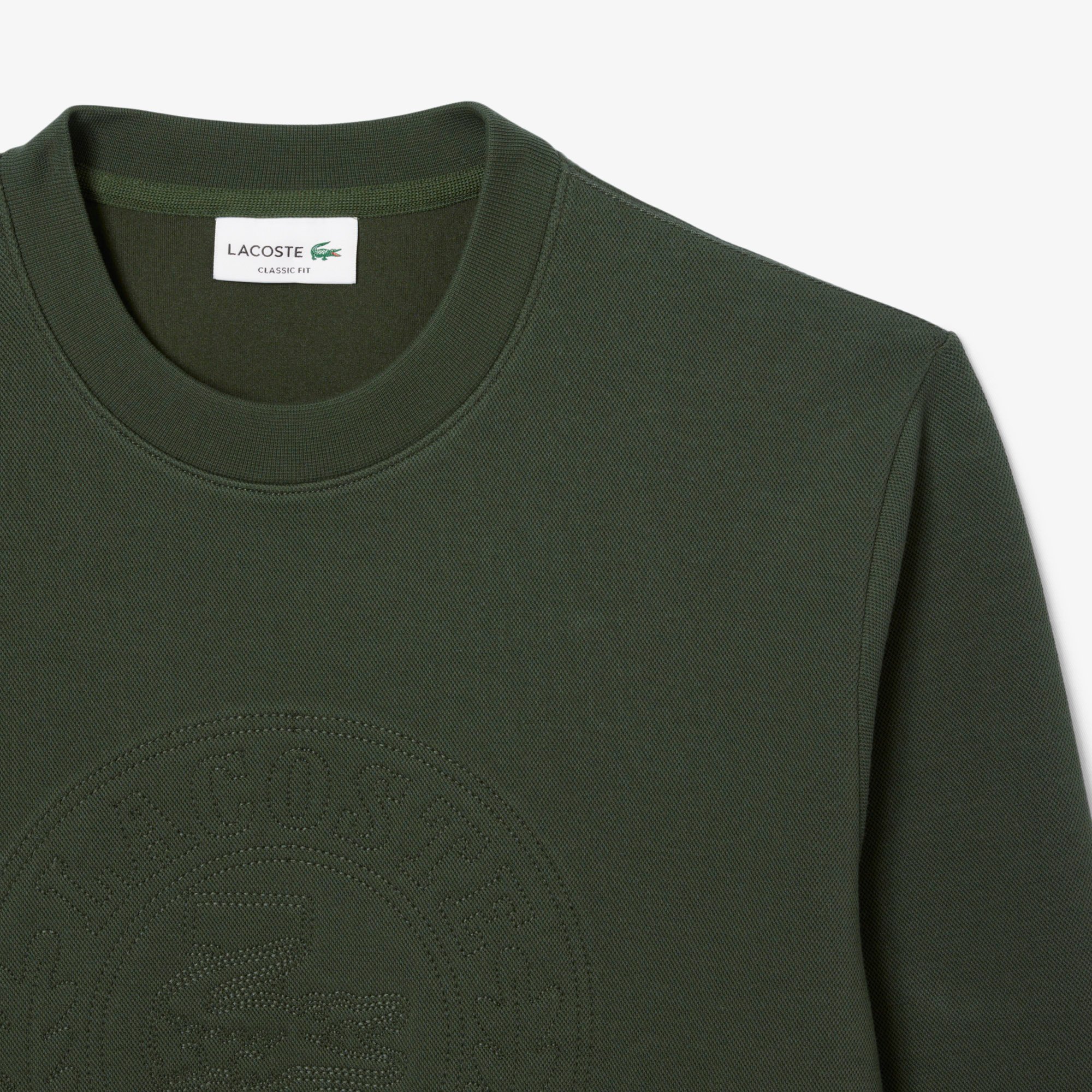 Áo Nỉ Lacoste Nam Chất Liệu Piqué Logo Dập Nổi