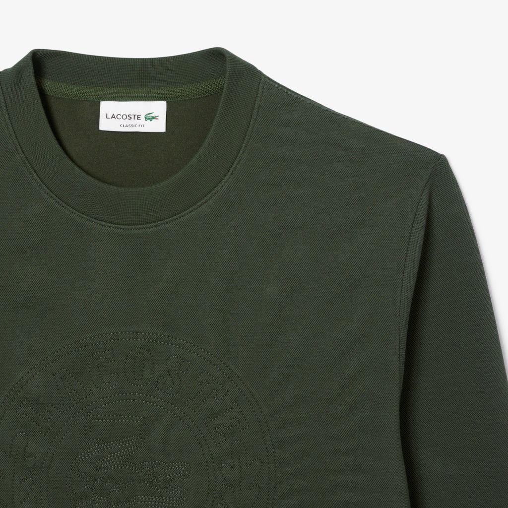 Áo Nỉ Lacoste Nam Chất Liệu Piqué Logo Dập Nổi
