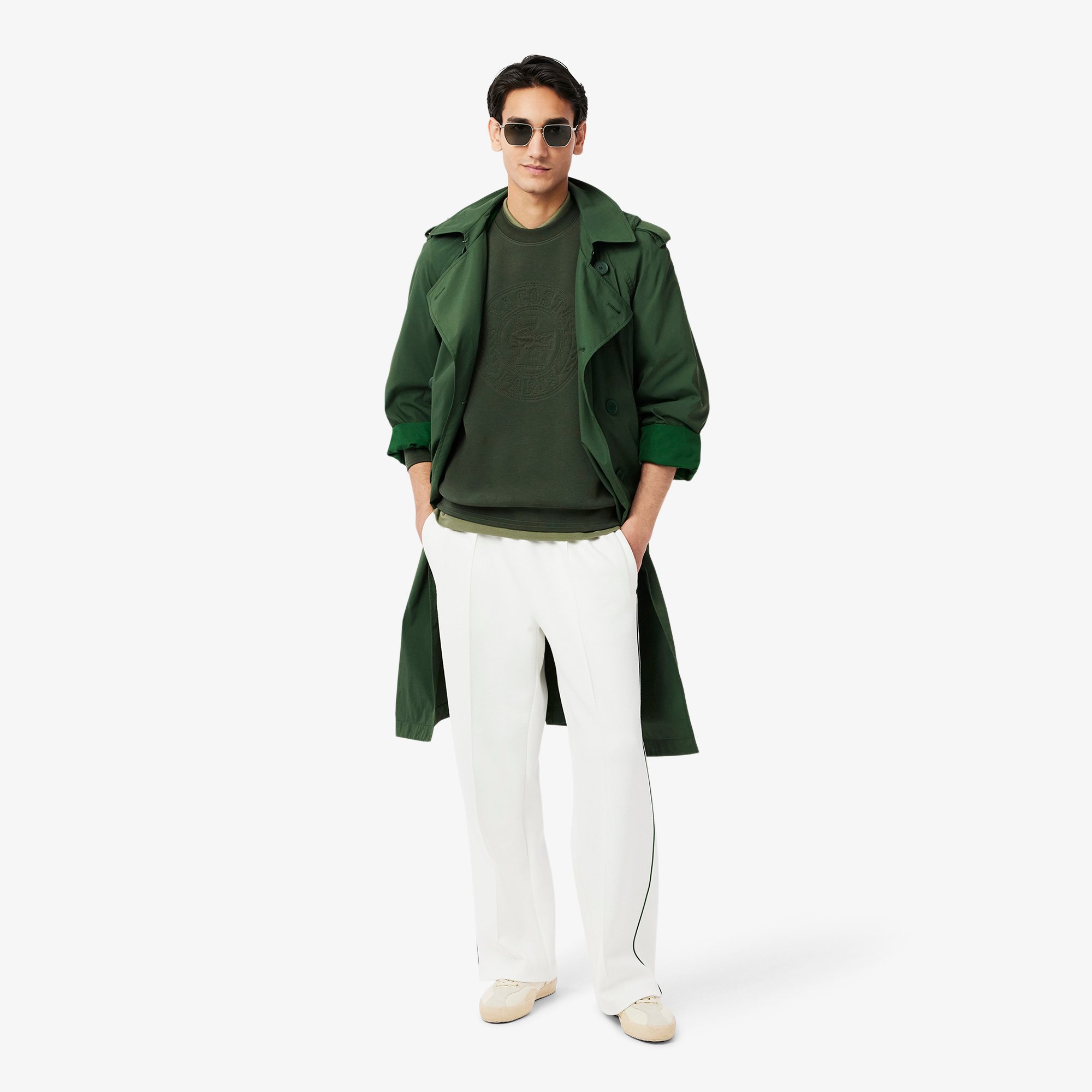 Áo Nỉ Lacoste Nam Chất Liệu Piqué Logo Dập Nổi
