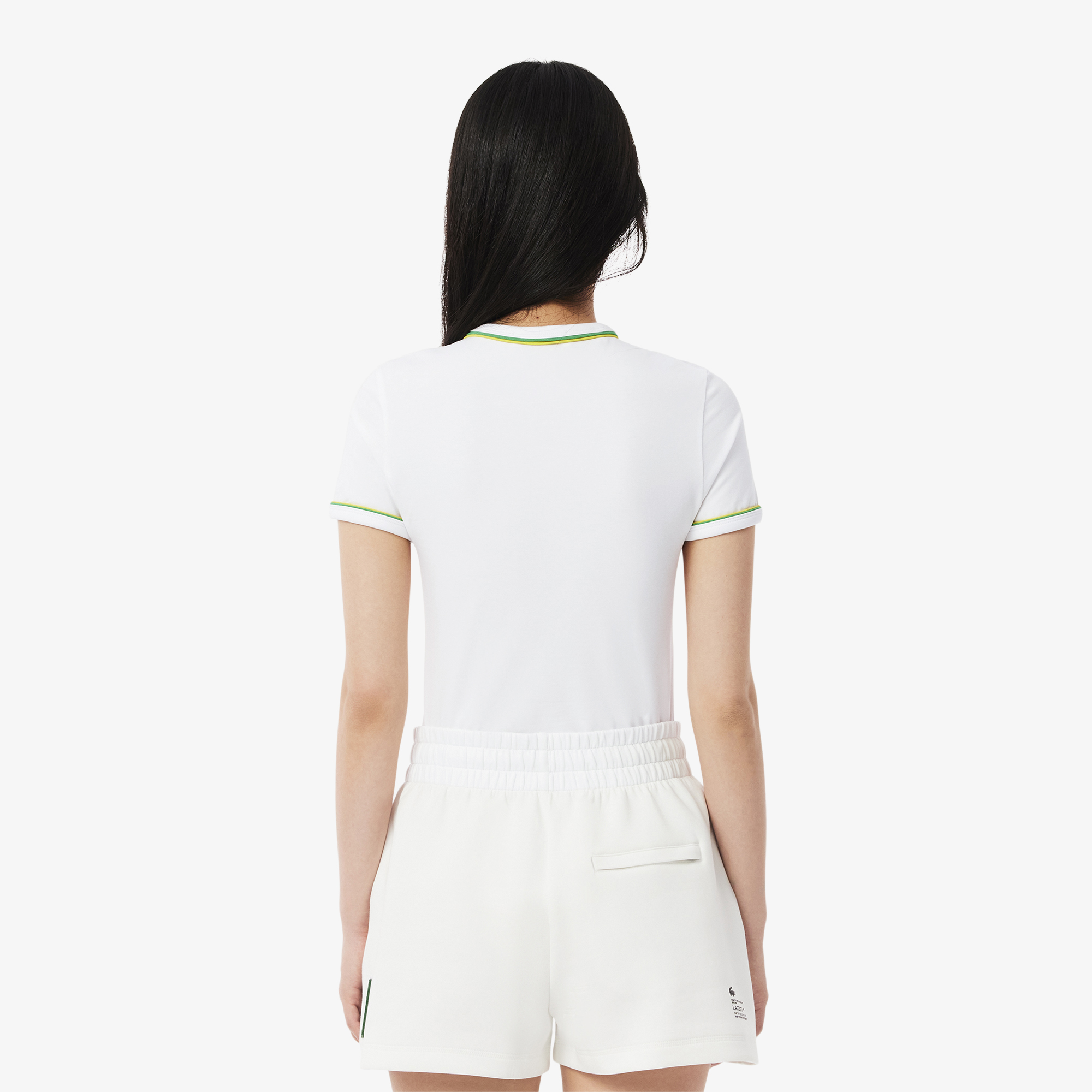 Áo Thun Lacoste Nữ Chất Liệu Jersey Họa Tiết Phối Màu Nổi Bật