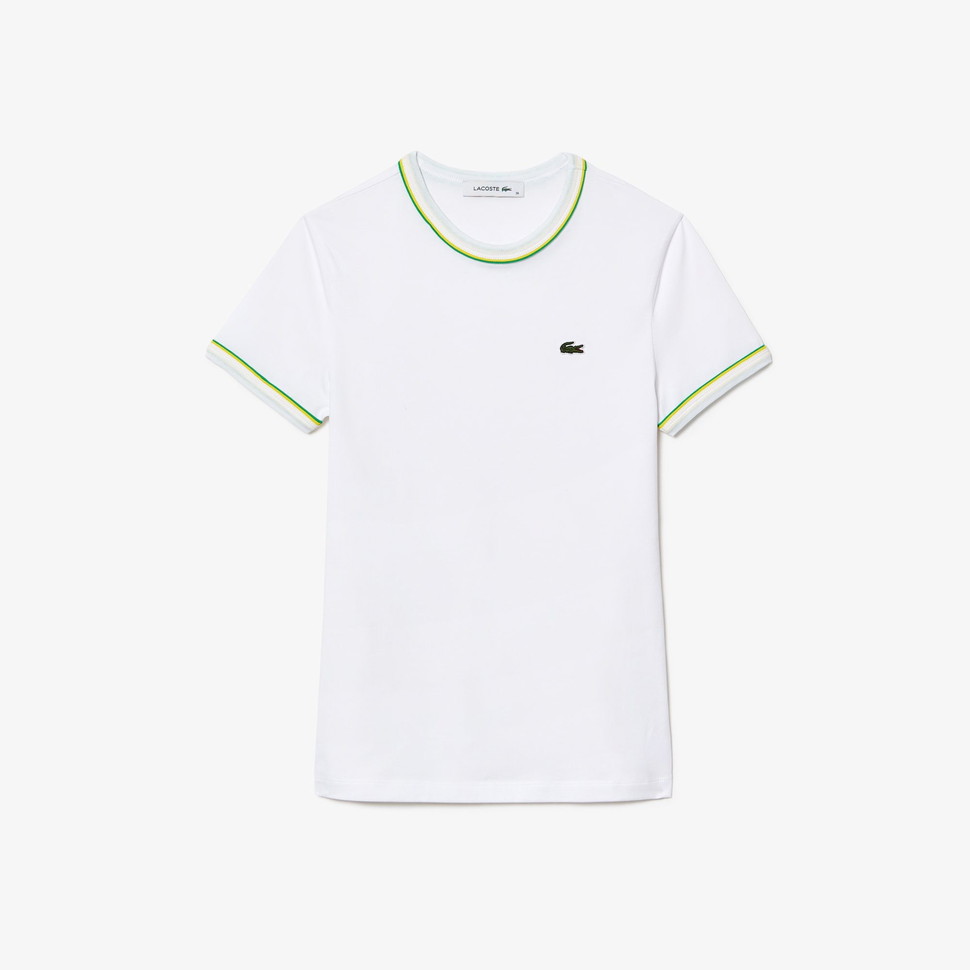 Áo Thun Lacoste Nữ Chất Liệu Jersey Họa Tiết Phối Màu Nổi Bật