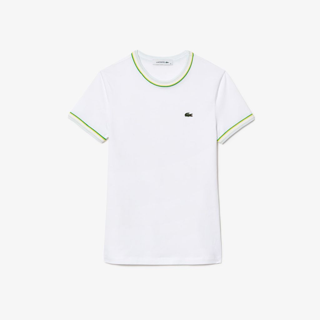 Áo Thun Lacoste Nữ Chất Liệu Jersey Họa Tiết Phối Màu Nổi Bật