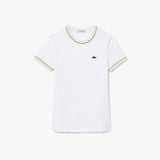 Áo Thun Lacoste Nữ Chất Liệu Jersey Họa Tiết Phối Màu Nổi Bật