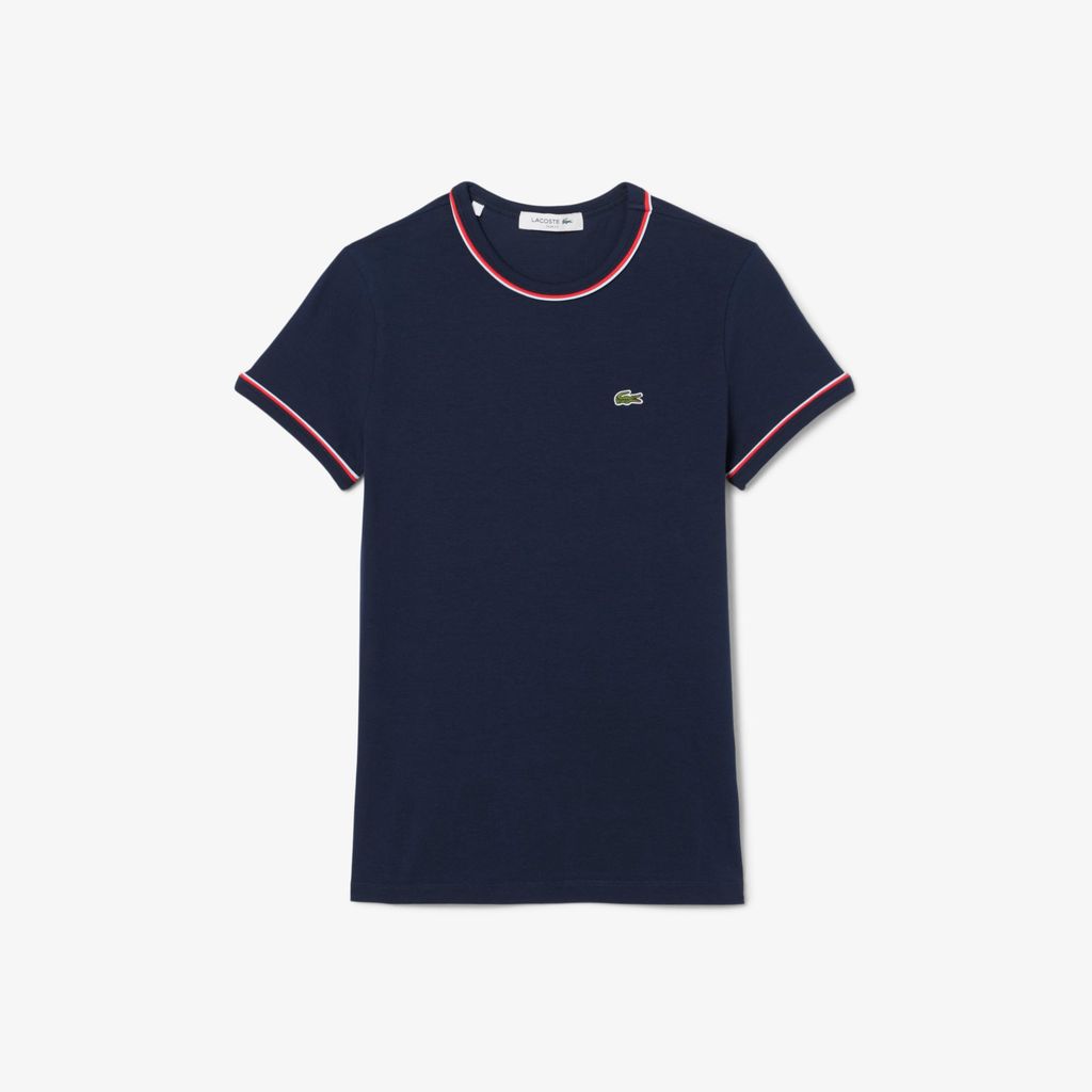Áo Thun Lacoste Nữ Chất Liệu Jersey Họa Tiết Phối Màu Nổi Bật