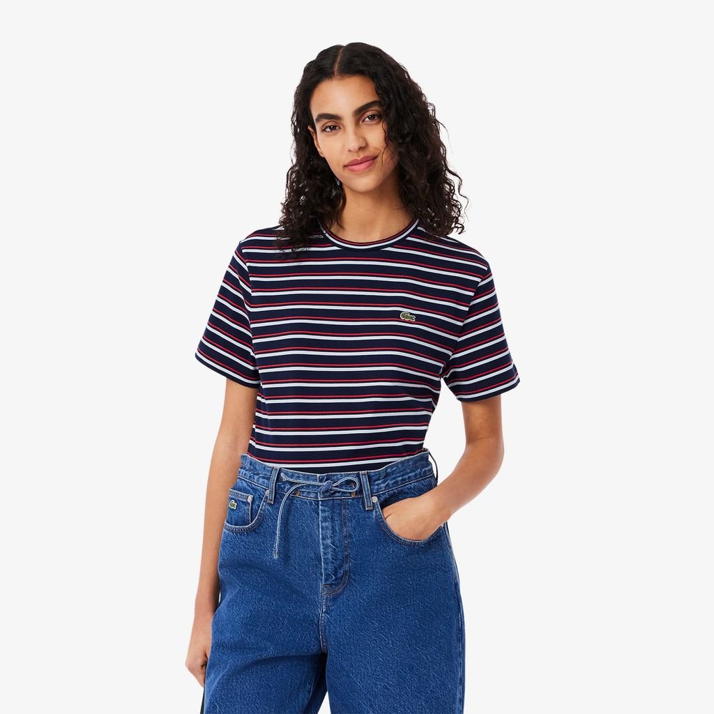 Áo Thun Lacoste Nữ Chất Liệu Cotton Họa Tiết Sọc