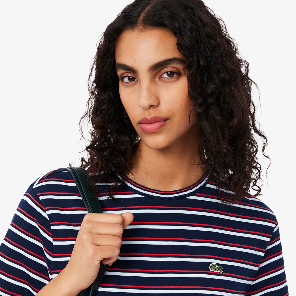 Áo Thun Lacoste Nữ Chất Liệu Cotton Họa Tiết Sọc
